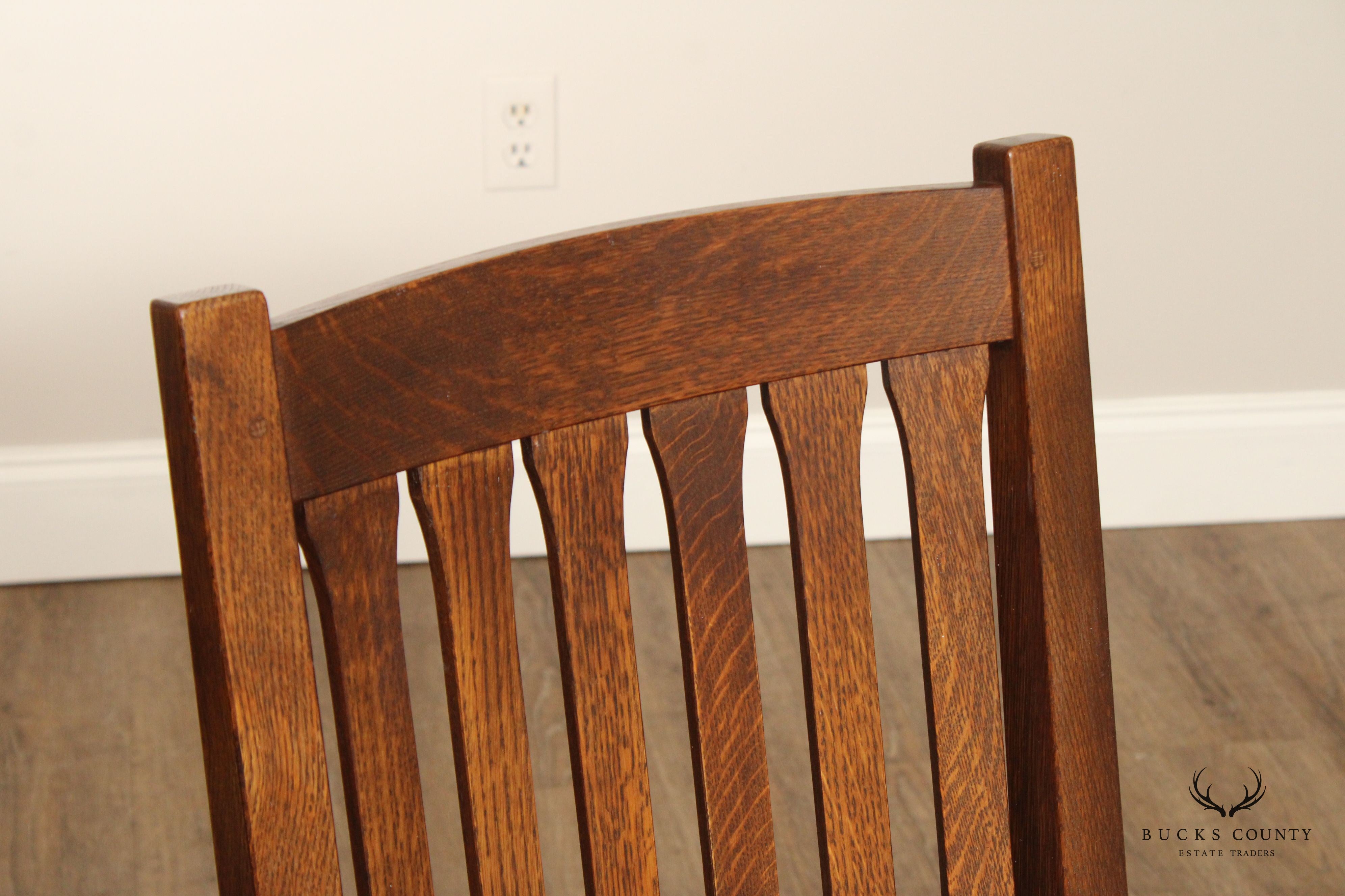 Stickley Mission Collection Pair of Oak Cottage Chairs