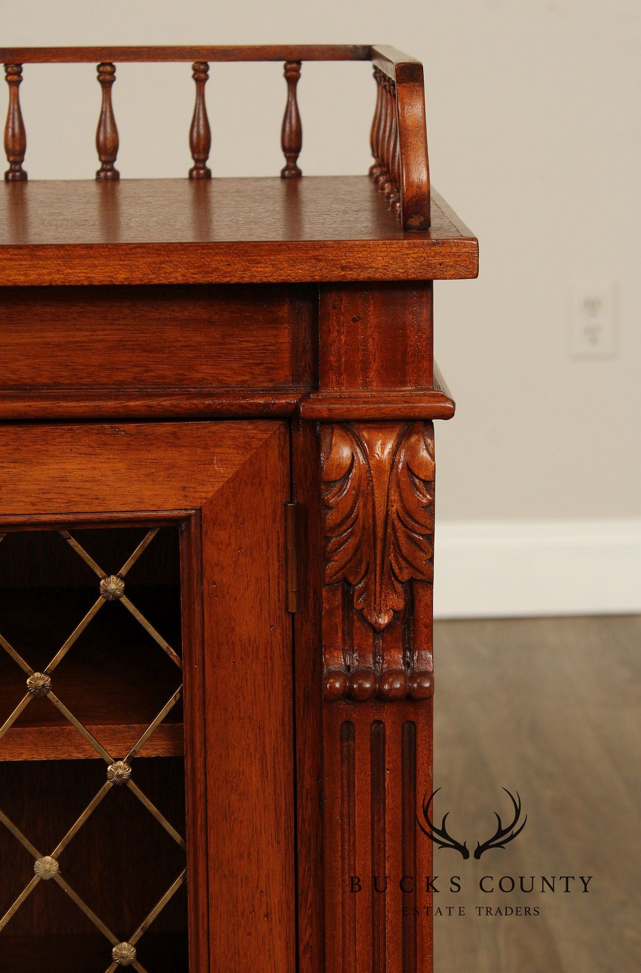 Banks, Coldstone Co. English Regency Style Mahogany Bookcase or Bar Cabinet