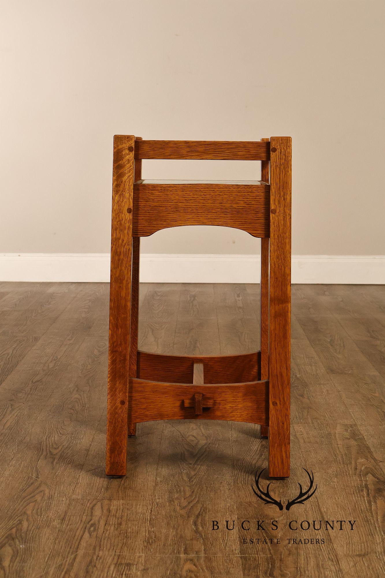 Stickley Mission Collection Oak Tile Top Plant Stand