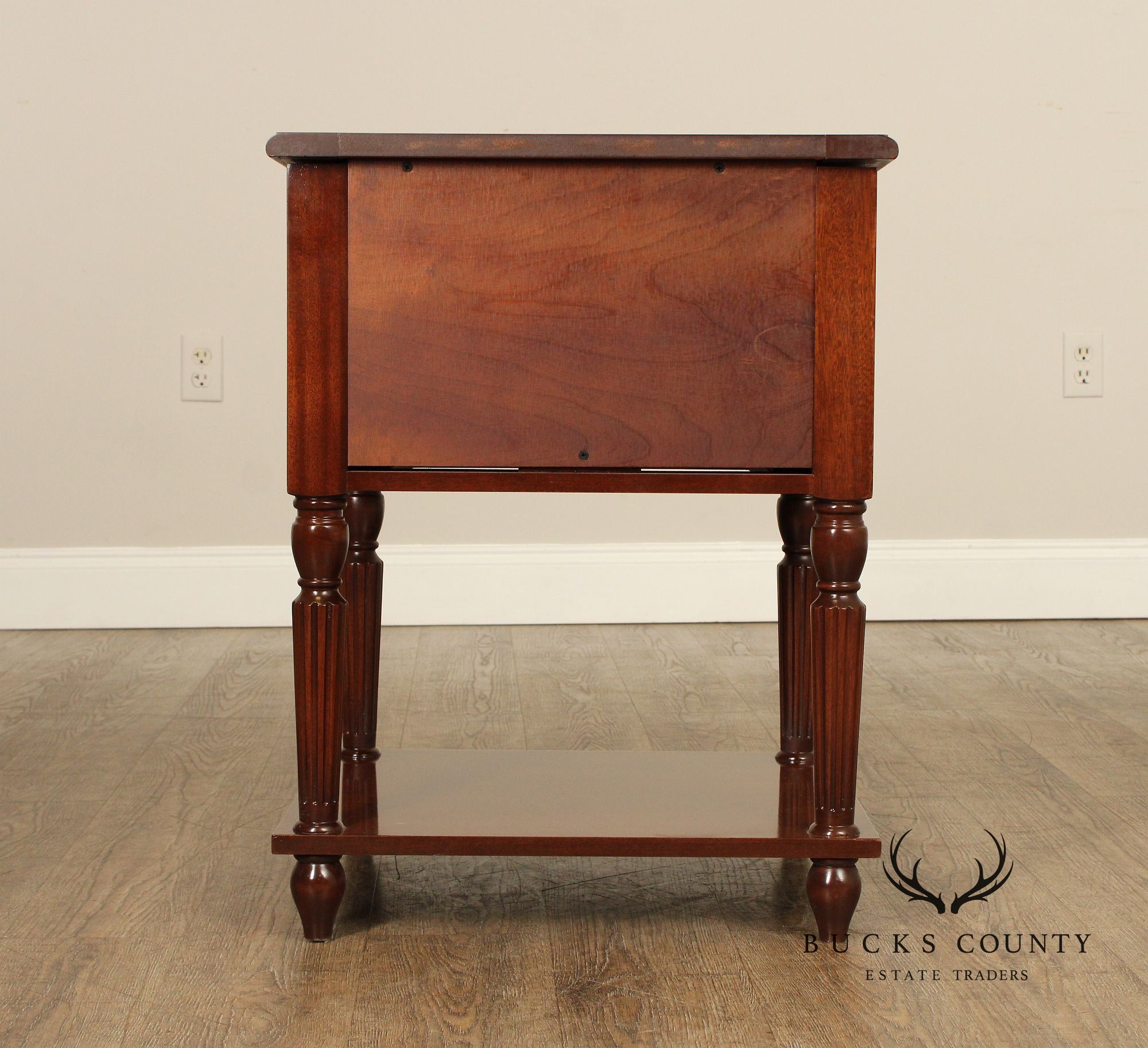 Traditional Style Two Drawer Mahogany Nightstand