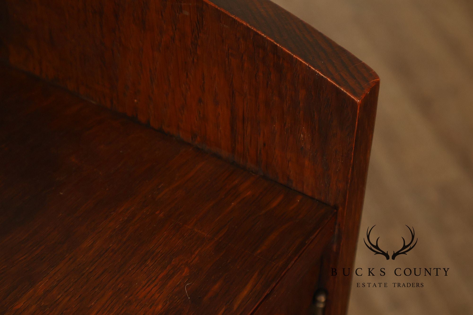 Antique Lifetime Mission Oak Two Door Bookcase Cabinet