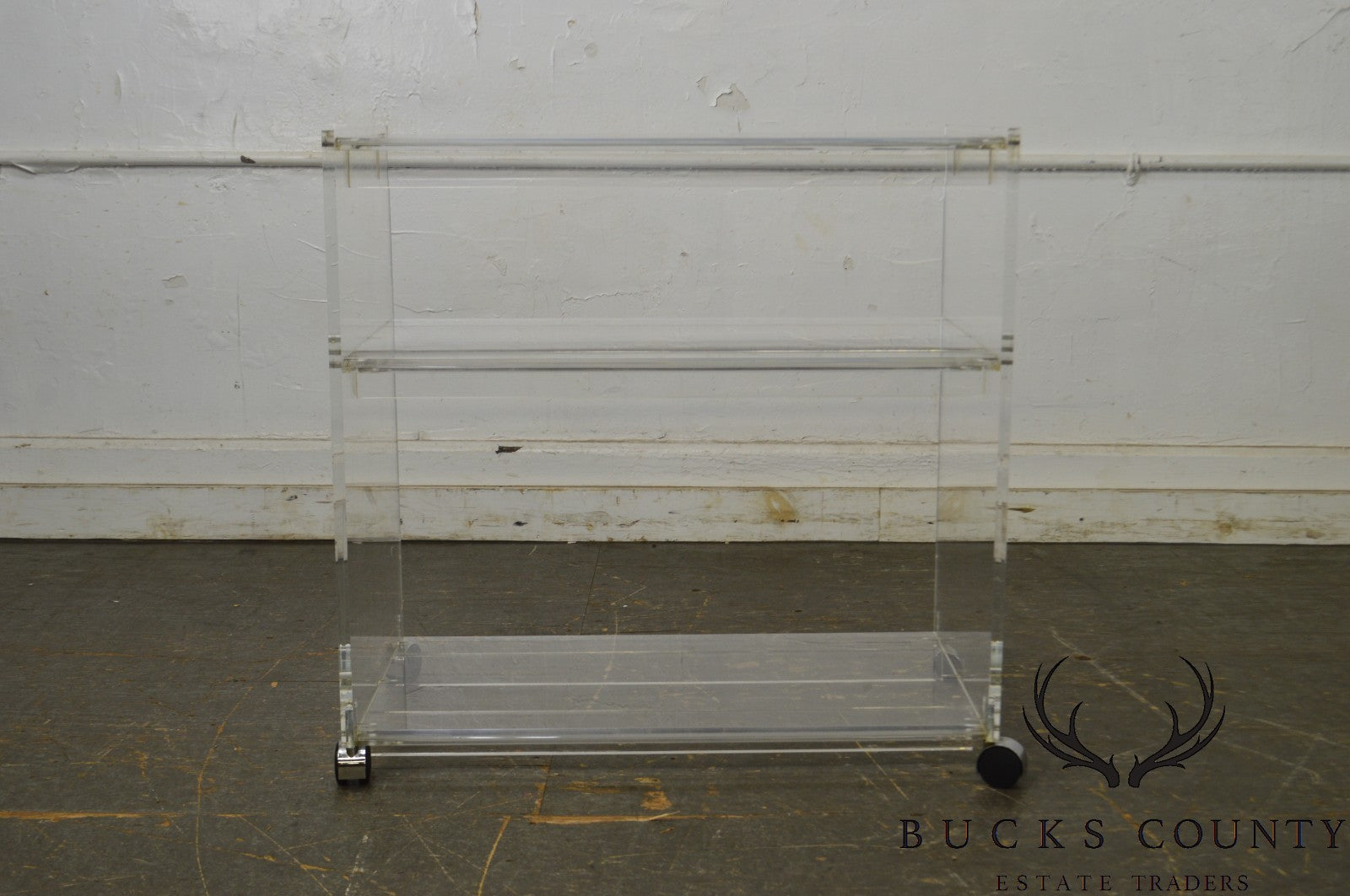 Mid Century Modern Lucite 3 Tier Serving Cart