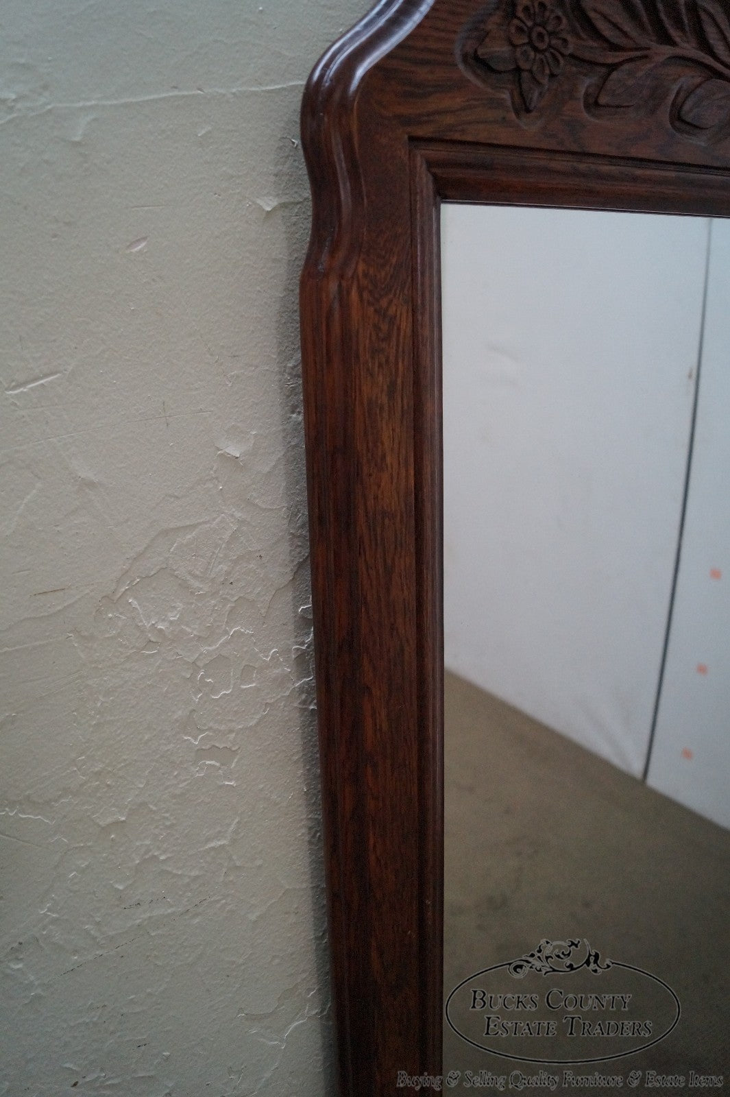 Solid Oak Frame French Country Style Hanging Wall Mirror