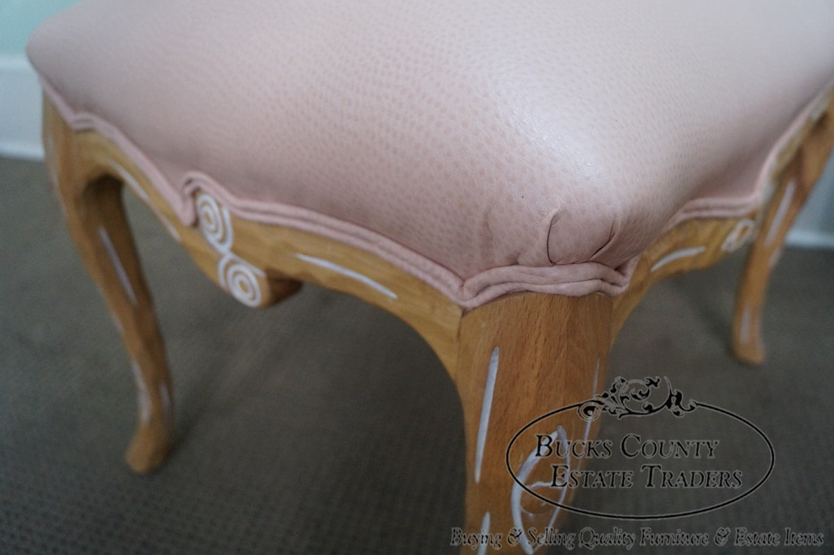 Unusual Pair of Faux Branch Leather Ottomans Benches