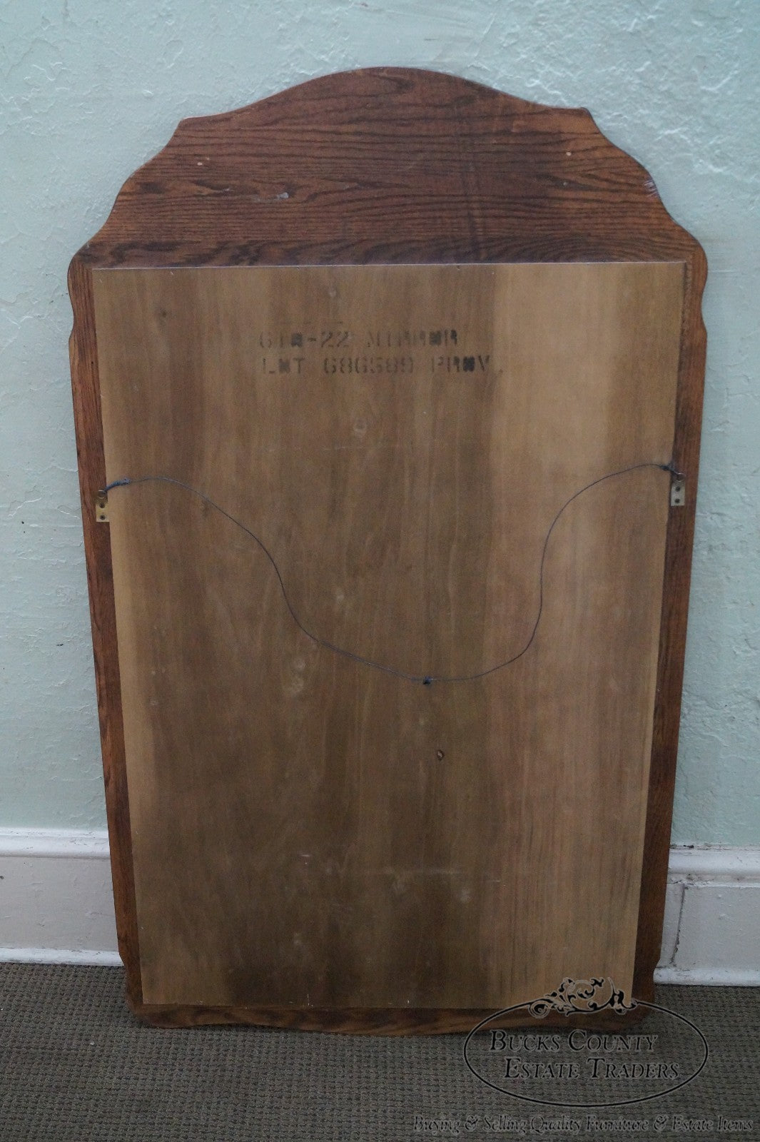 Solid Oak Frame French Country Style Hanging Wall Mirror