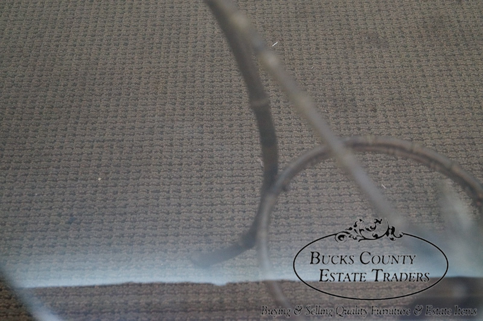 Brass & Glass Faux Bamboo Round Small Side Table