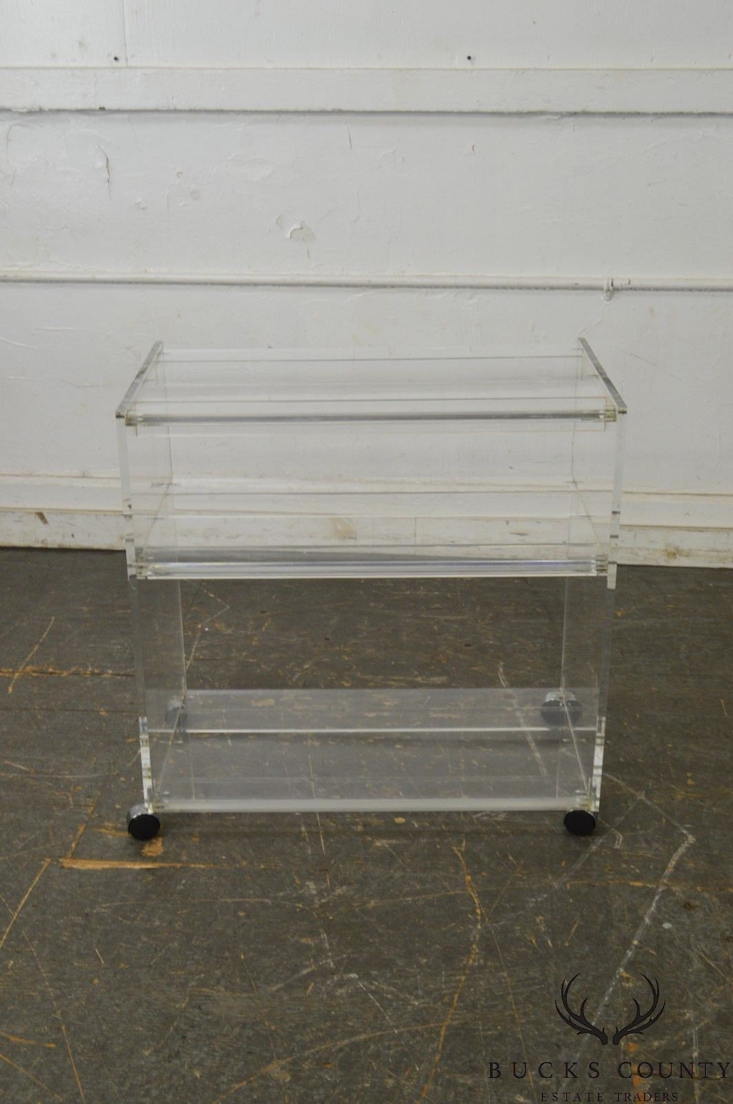 Mid Century Modern Lucite 3 Tier Serving Cart