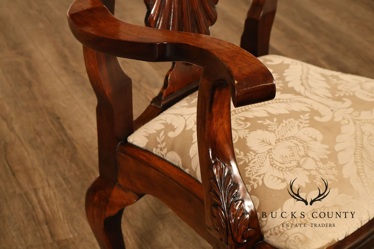Chippendale Style Set Of 8 Mahogany Carved Claw Foot Dining Chairs