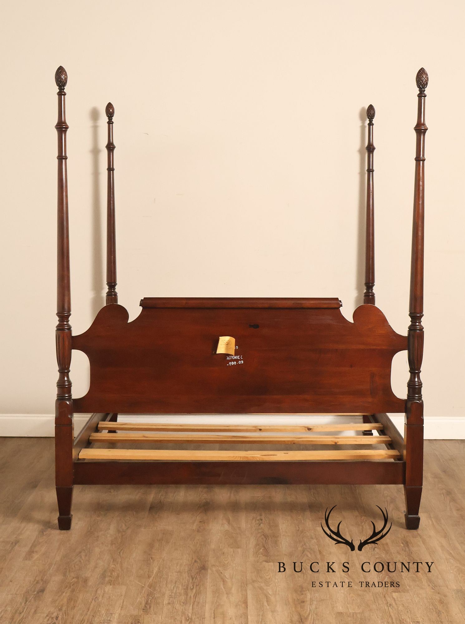 Statton Vintage Carved Cherry Queen Poster Bed