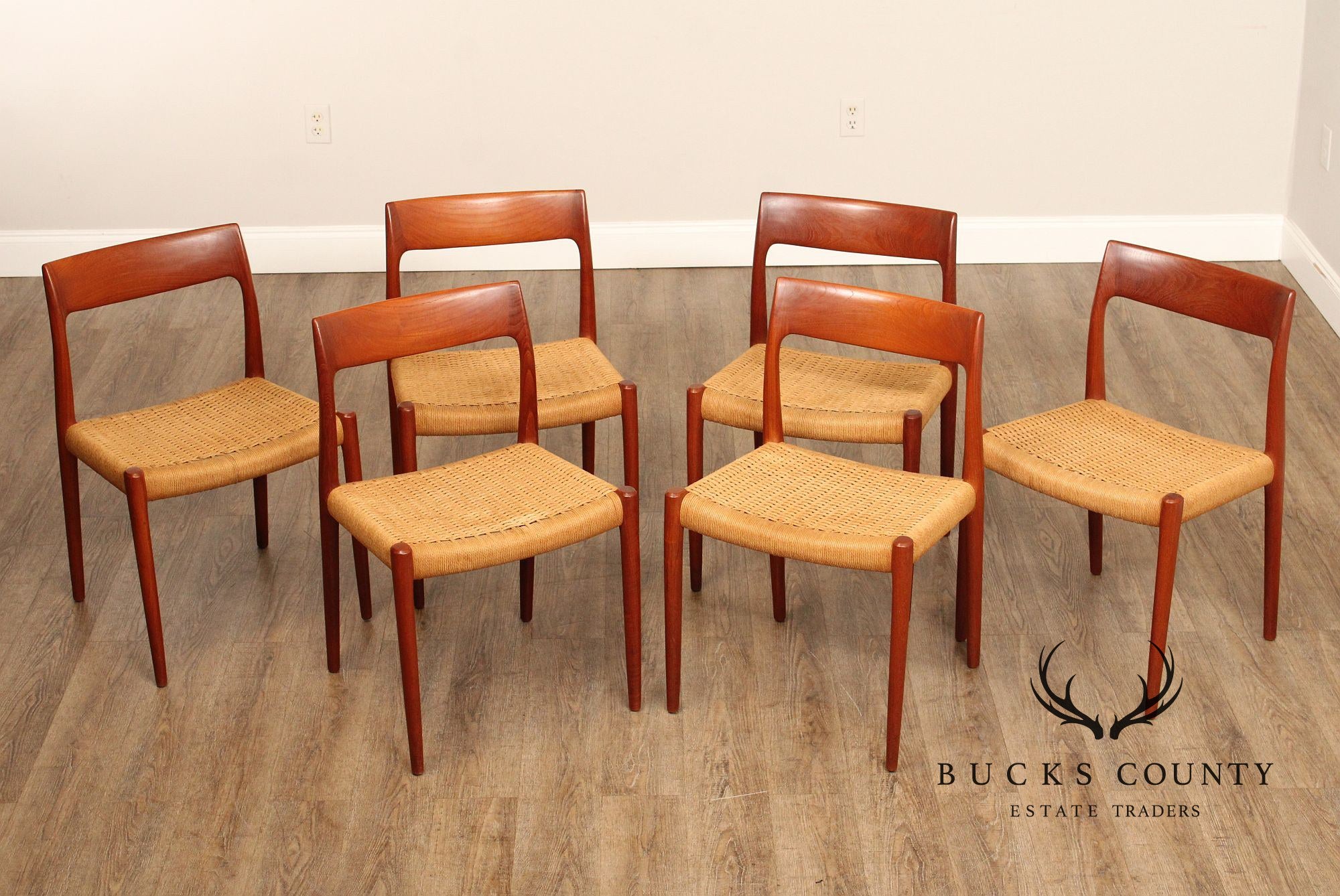 J.L. Mollers Danish Modern Set Of Six Teak Dining Chairs