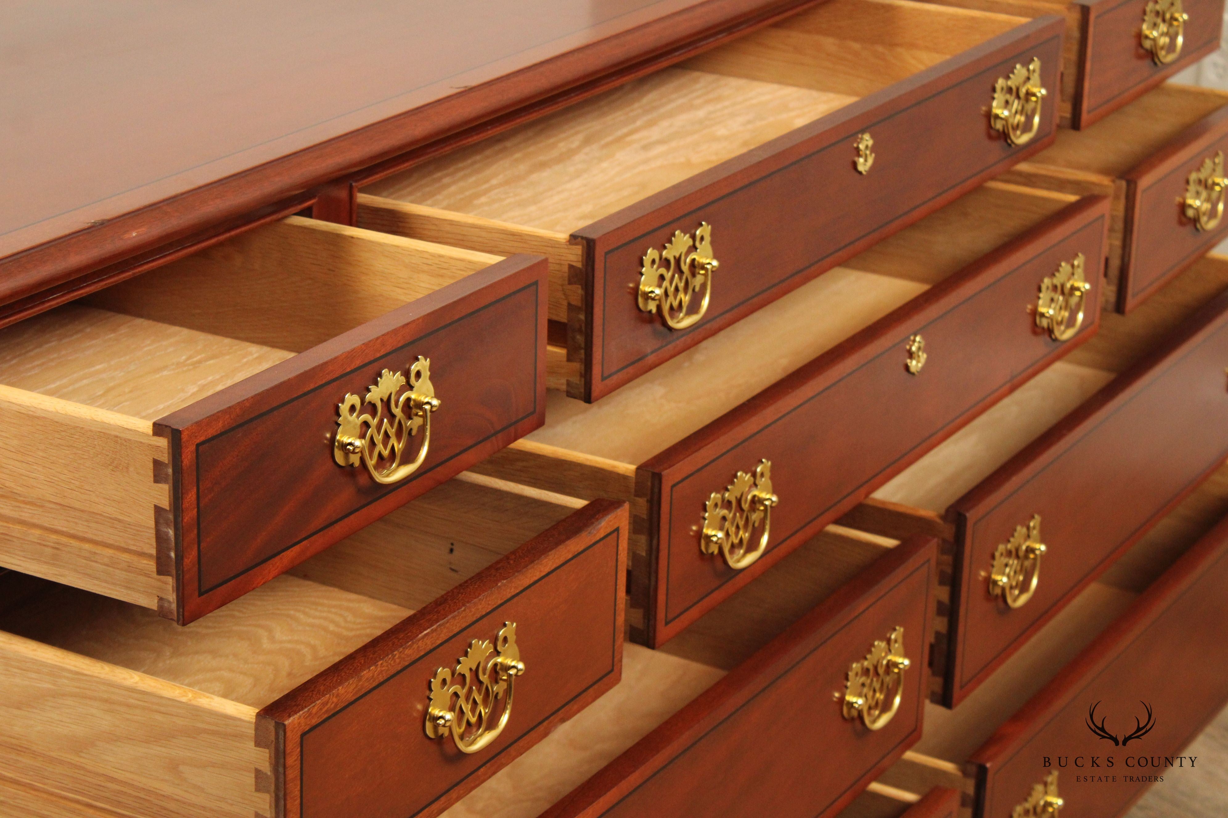 Stickley Chippendale Style Inlaid Mahogany Dresser