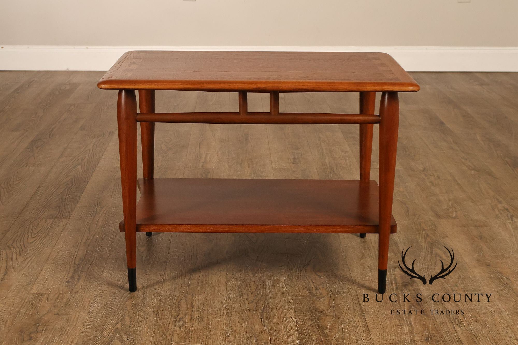 Lane Acclaim Mid Century Modern Walnut And Oak Two-Tier End Table