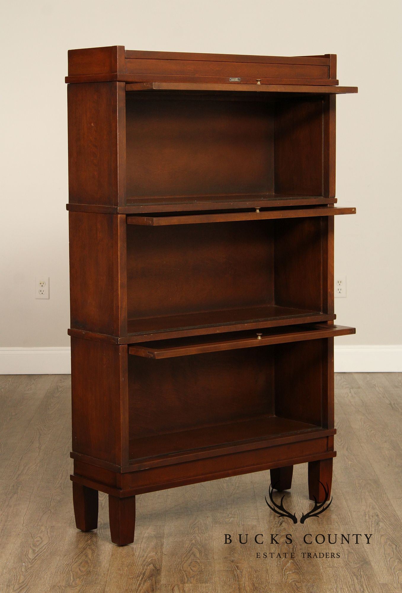 Shaw-Walker Antique Mahogany Three-Stack Barrister Bookcase