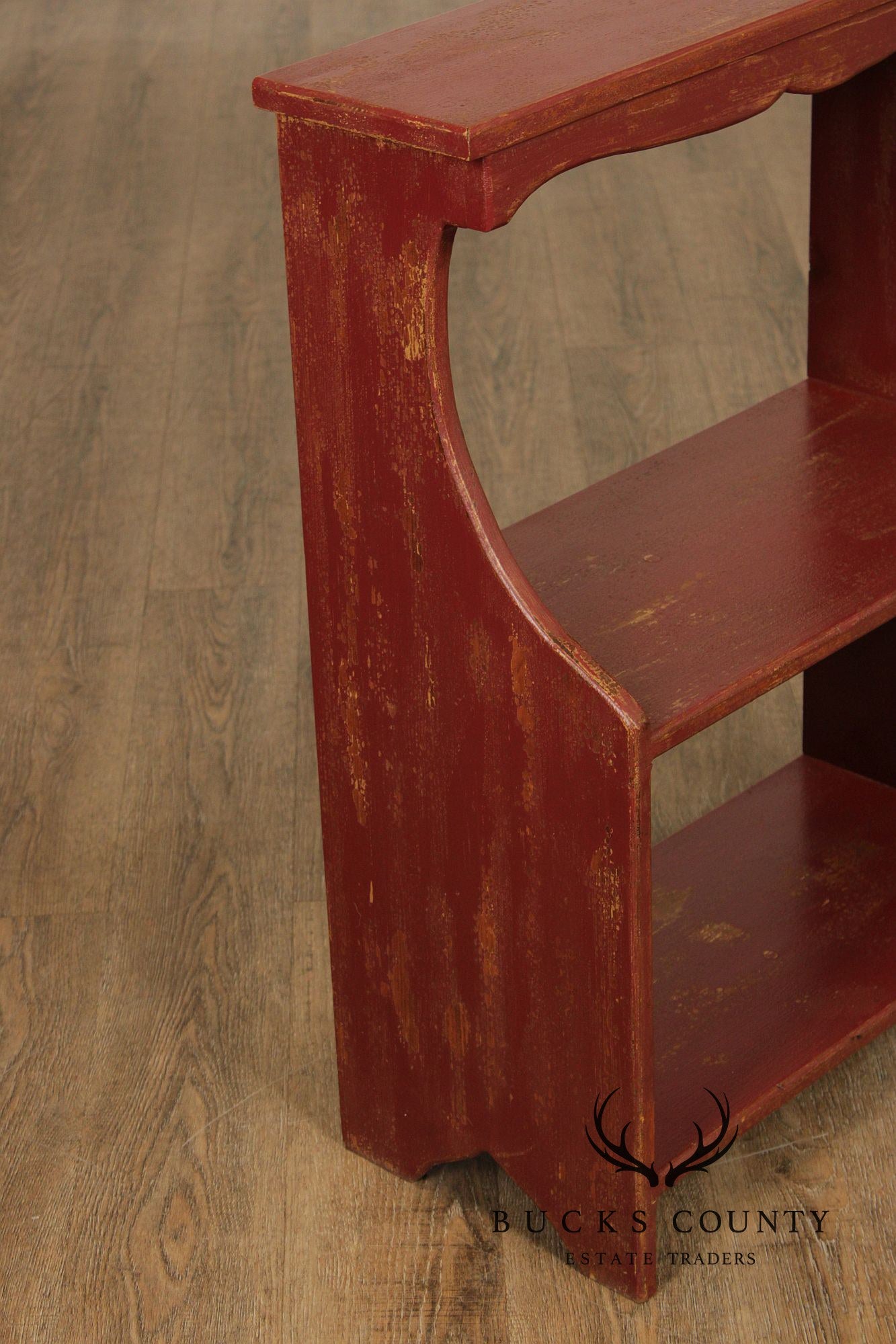 Primitive Painted Three-Tier Display Shelf
