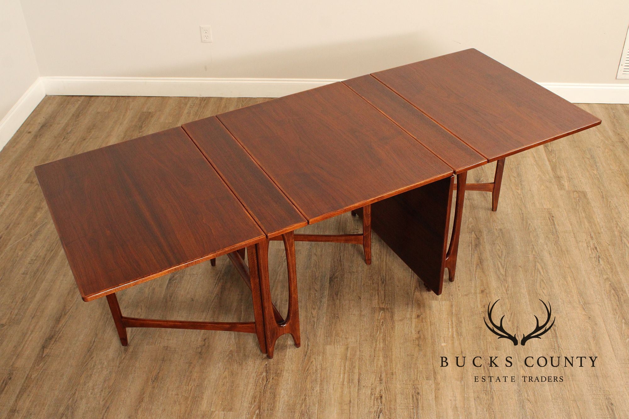 Bendt Winge Danish Modern Pair of Walnut Tuckaway Dining Tables