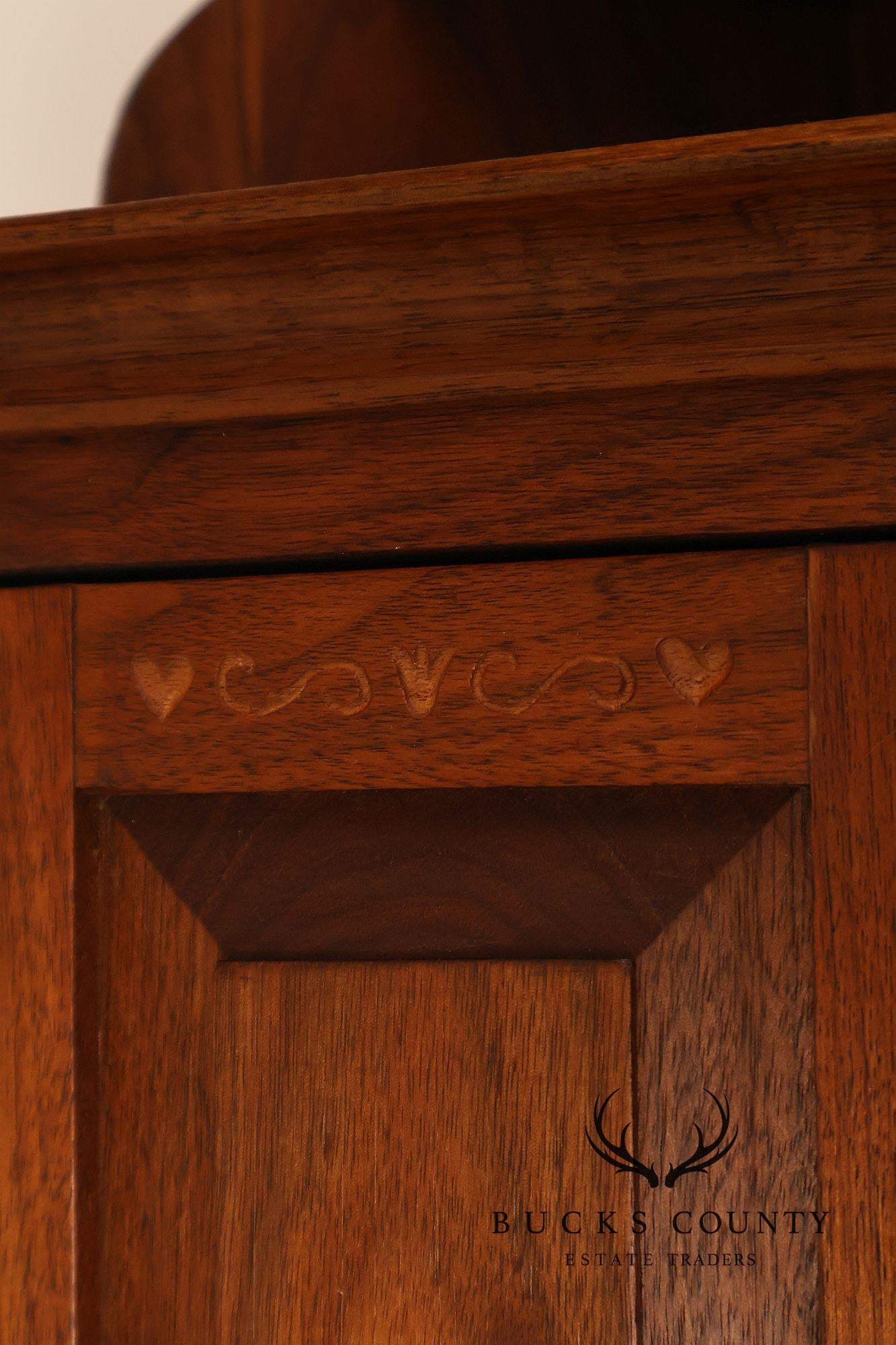Pennsylvania Dutch Style Walnut Wall Hanging Corner Cupboard