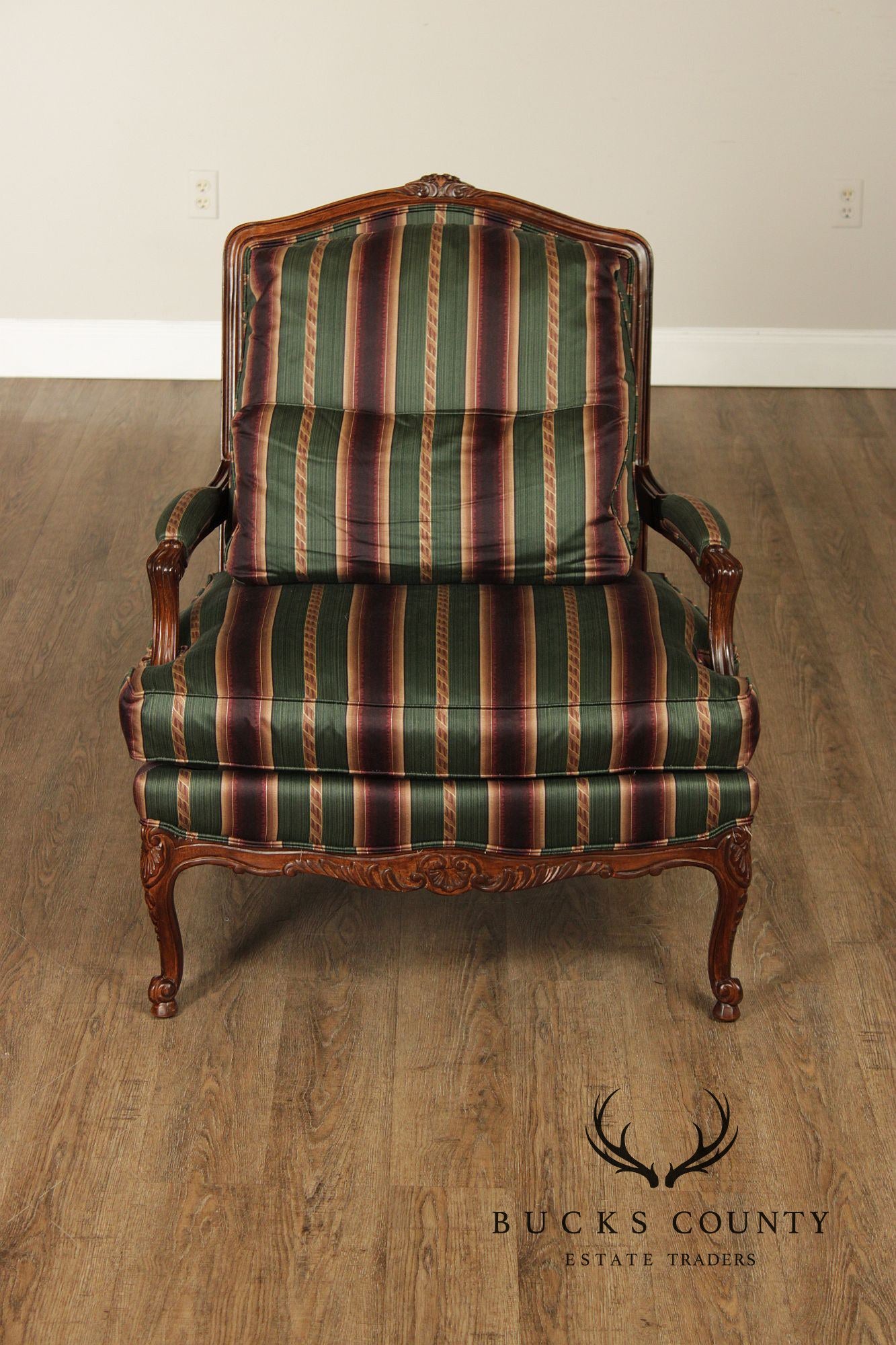 Sherrill Furniture French Louis XV Style Pair of Bergere Armchairs