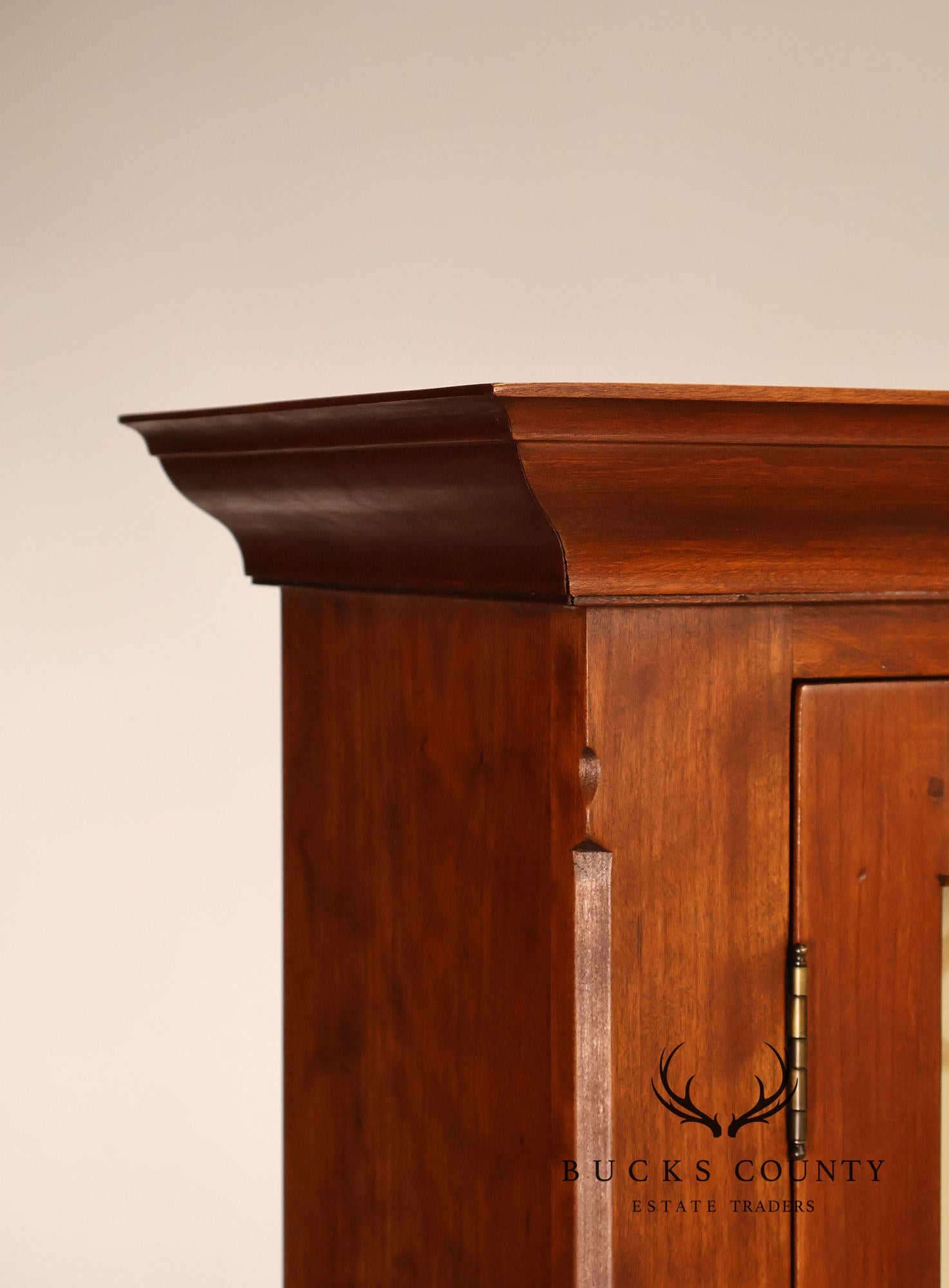 D.R. Dimes Cherry Two Piece Step Back Country Hutch Cabinet