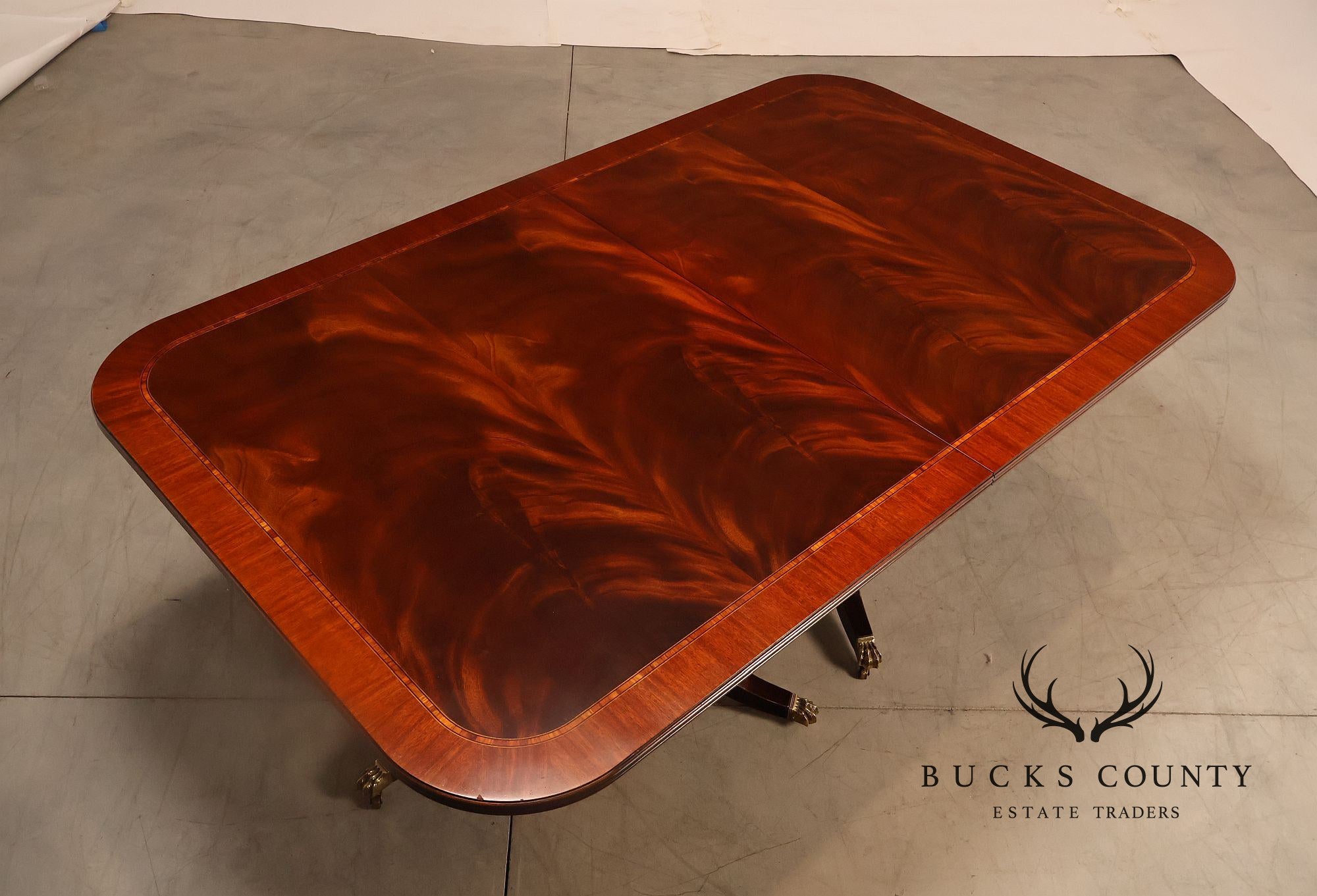Henkel Harris Regency Style Mahogany Double Pedestal Dining Table