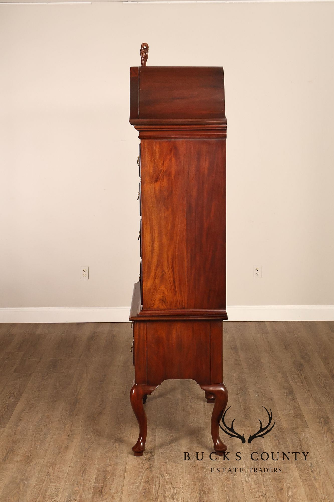 Henkel Harris Queen Anne Style Mahogany Highboy Chest