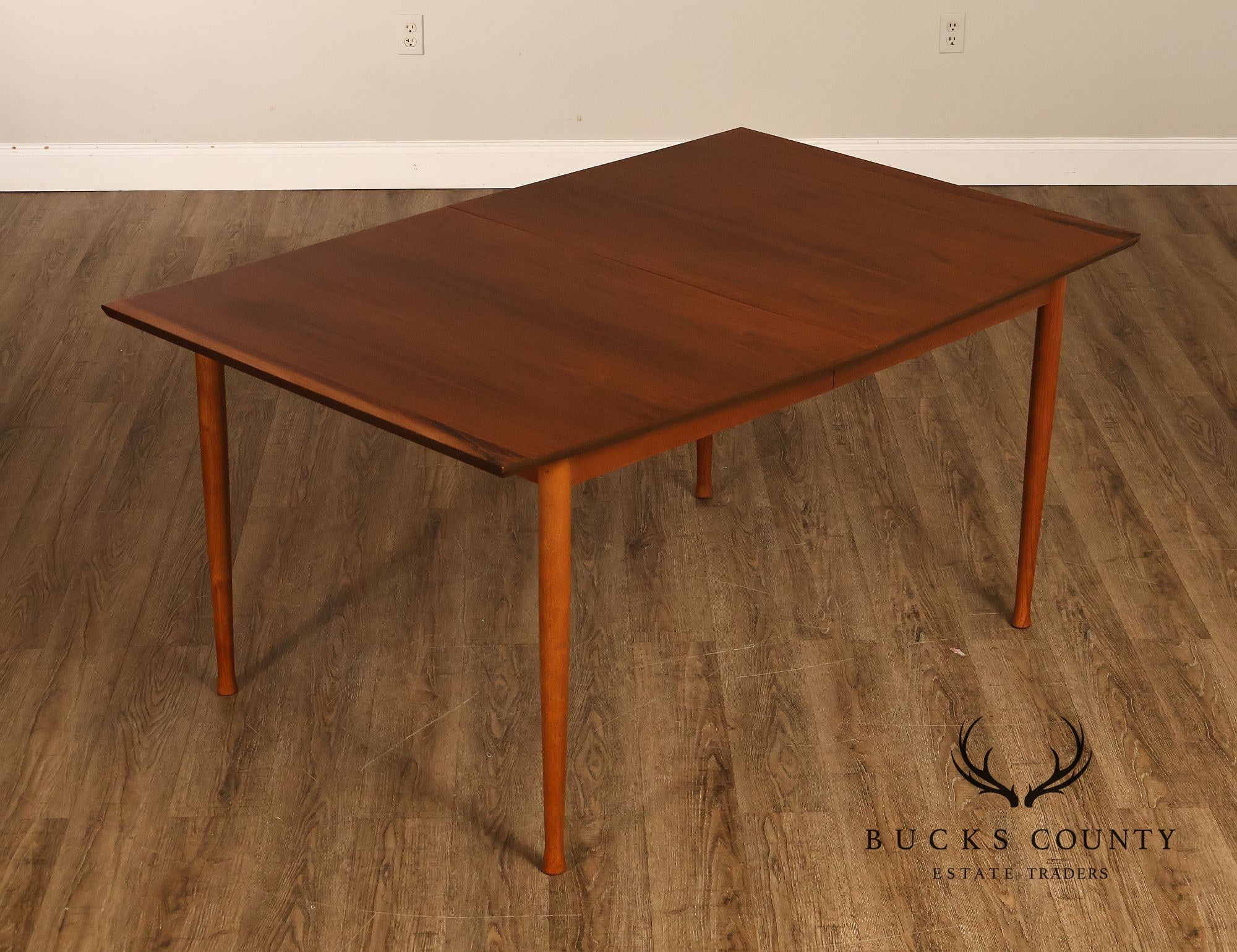 Mid Century Modern Walnut Dining Table With Leaf