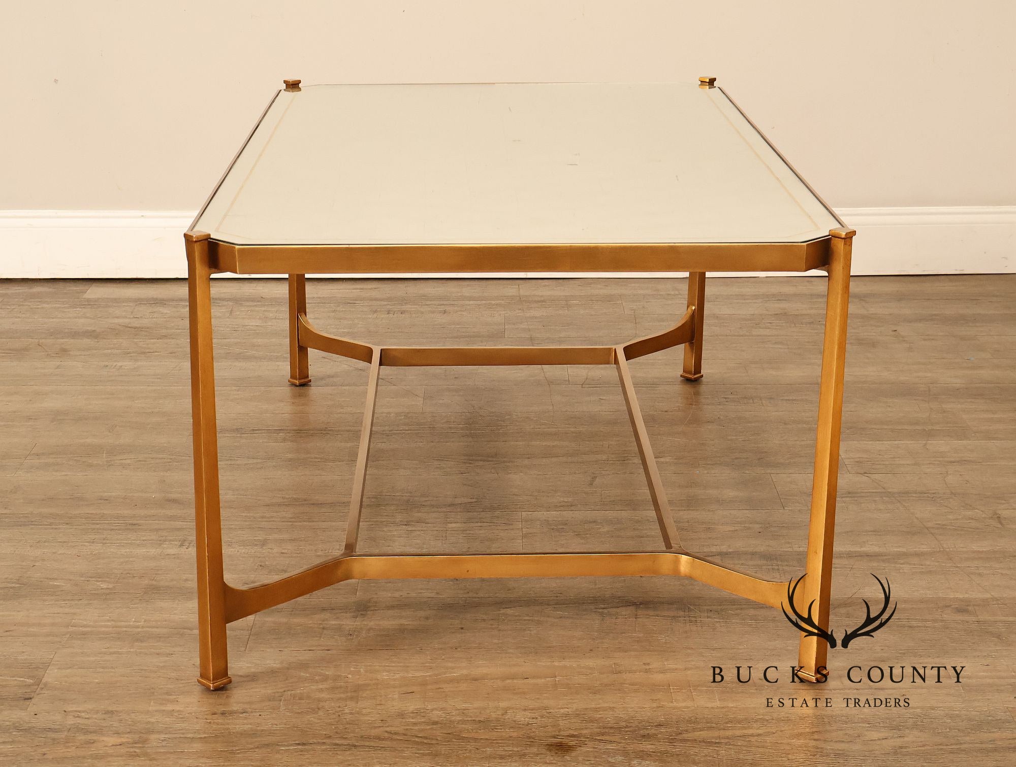 Jonathan Charles  Luxe Gilded iron Eglomise Cocktail Table