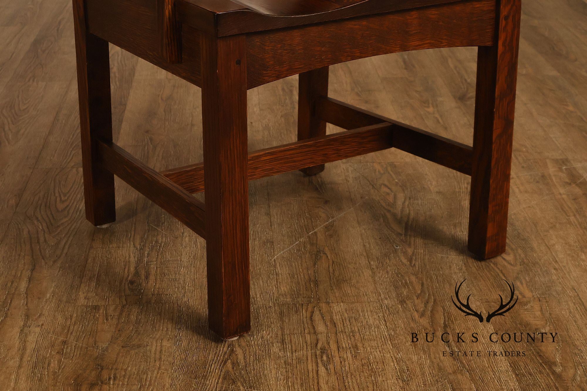 Stickley Mission Collection Pair Of Oak Cottage Armchairs