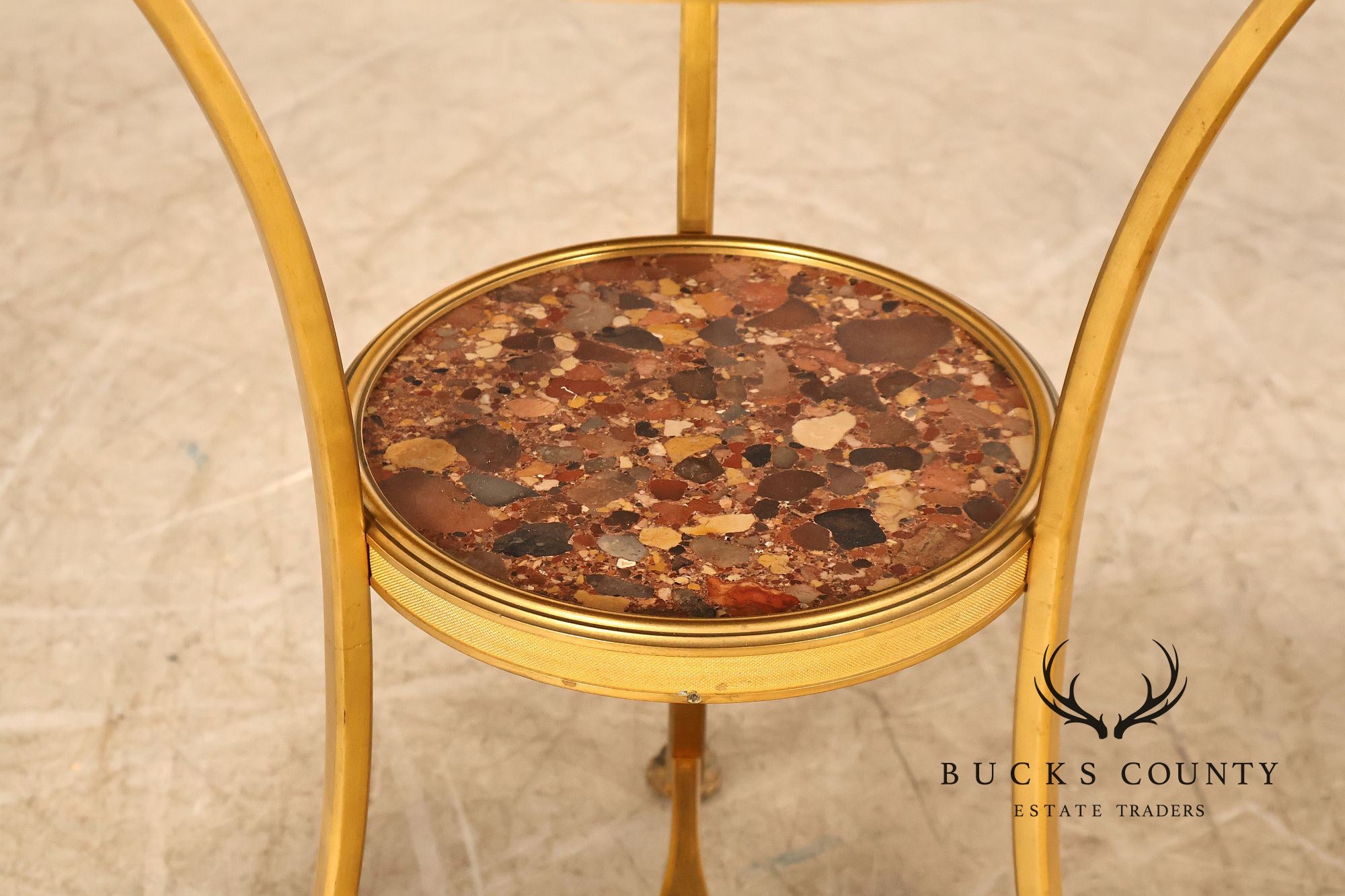 Neoclassical Style Pair of Marble Top Gueridon Side Tables