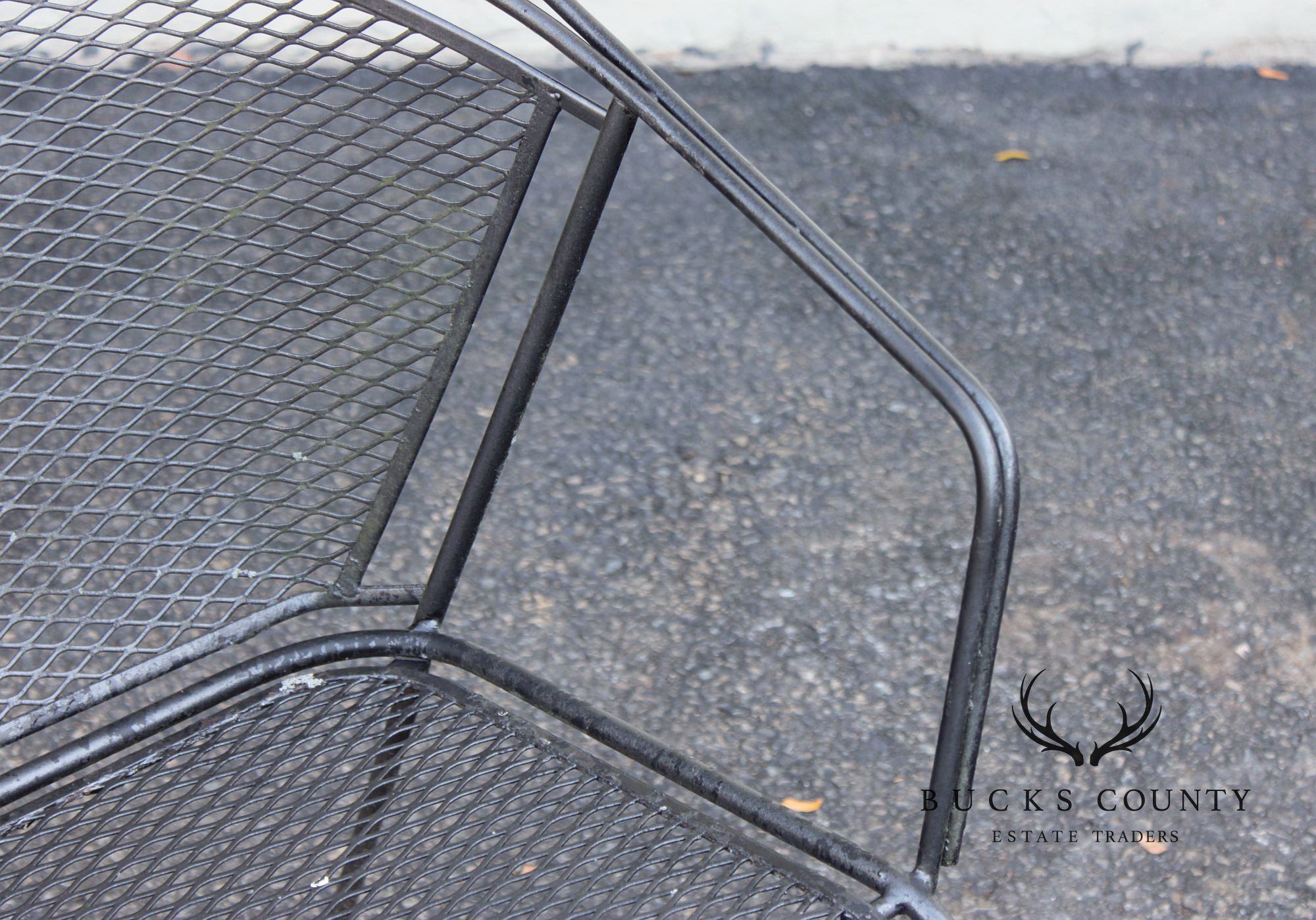 Vintage Wrought Iron Pair Of Patio Armchairs Chairs