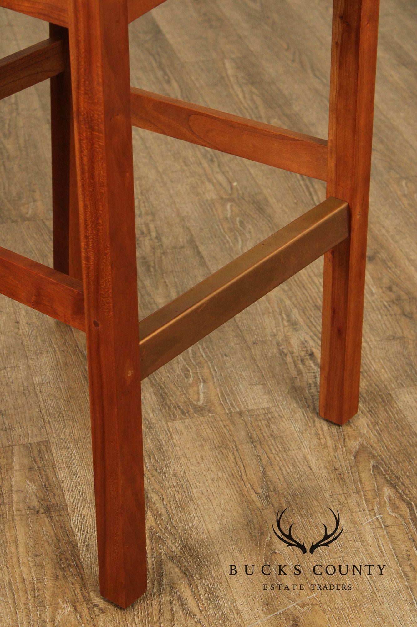 Stickley Mission Collection Pair of Cherry Cottage Bar Stools