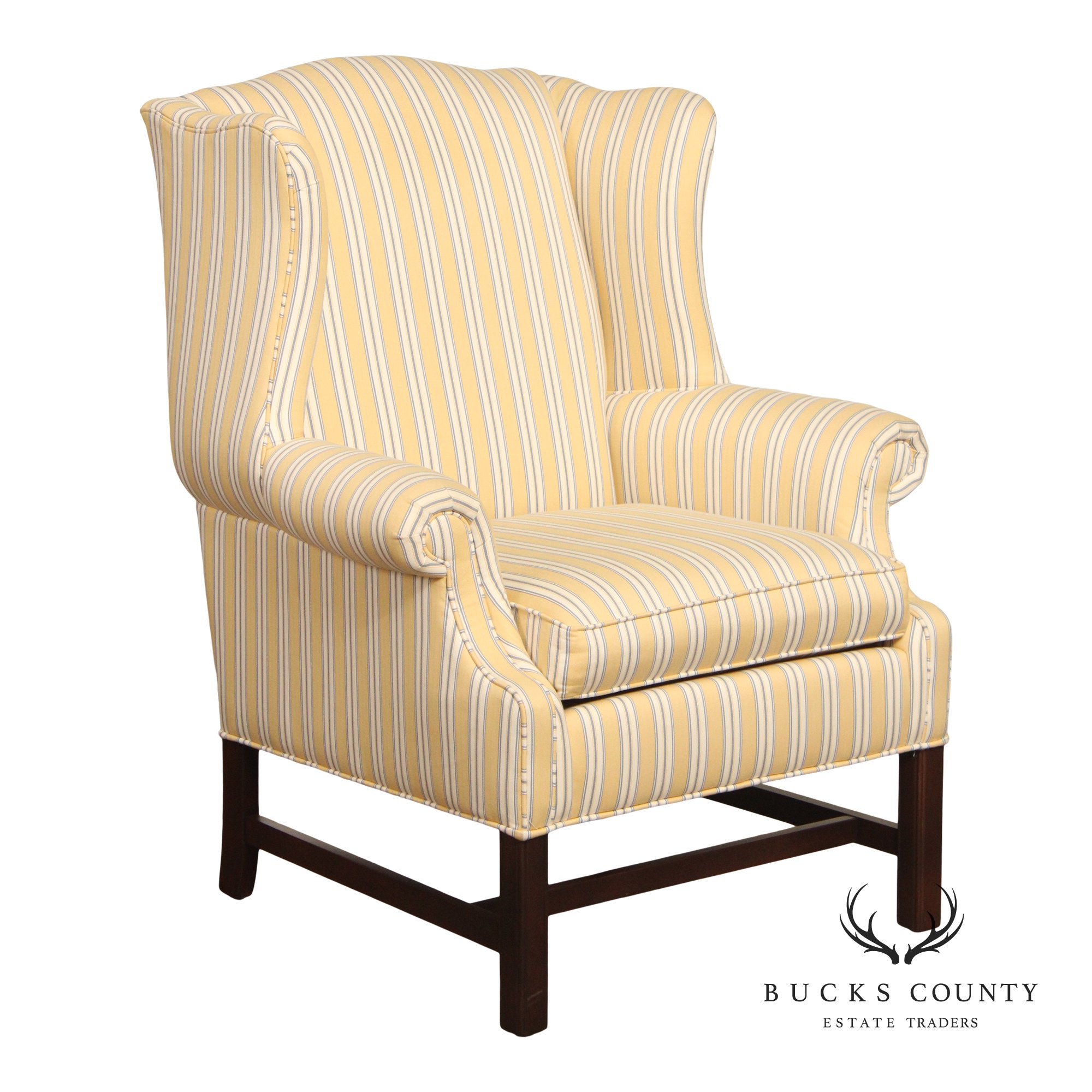 Ethan Allen Chippendale Style Wingback Chair