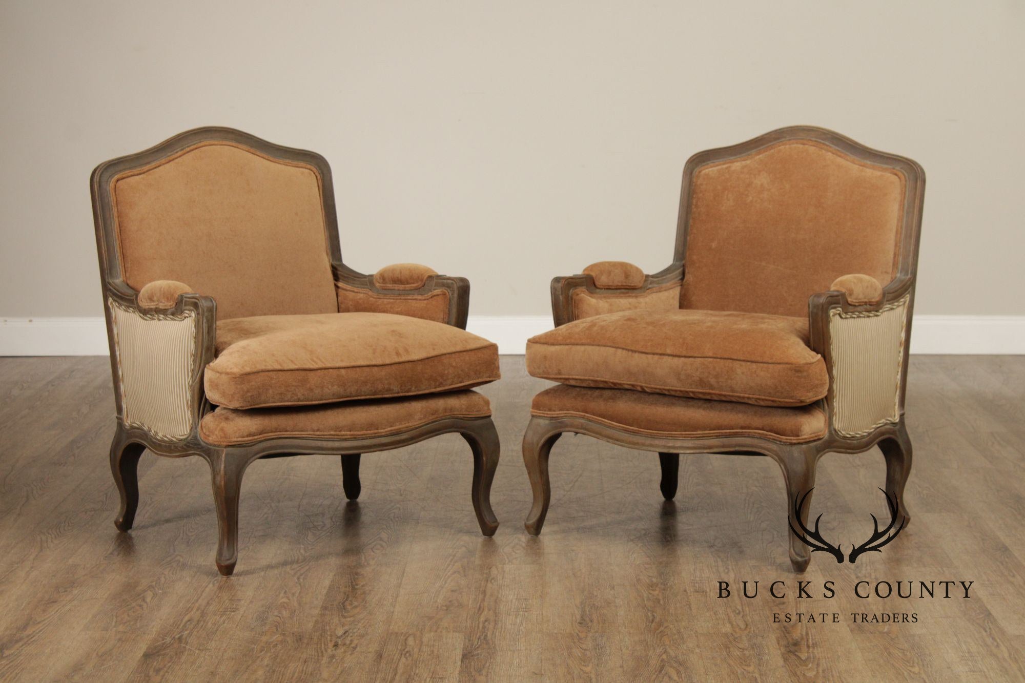 Restoration Hardware French Louis XV Style Marseilles Pair Of Bergere Chairs