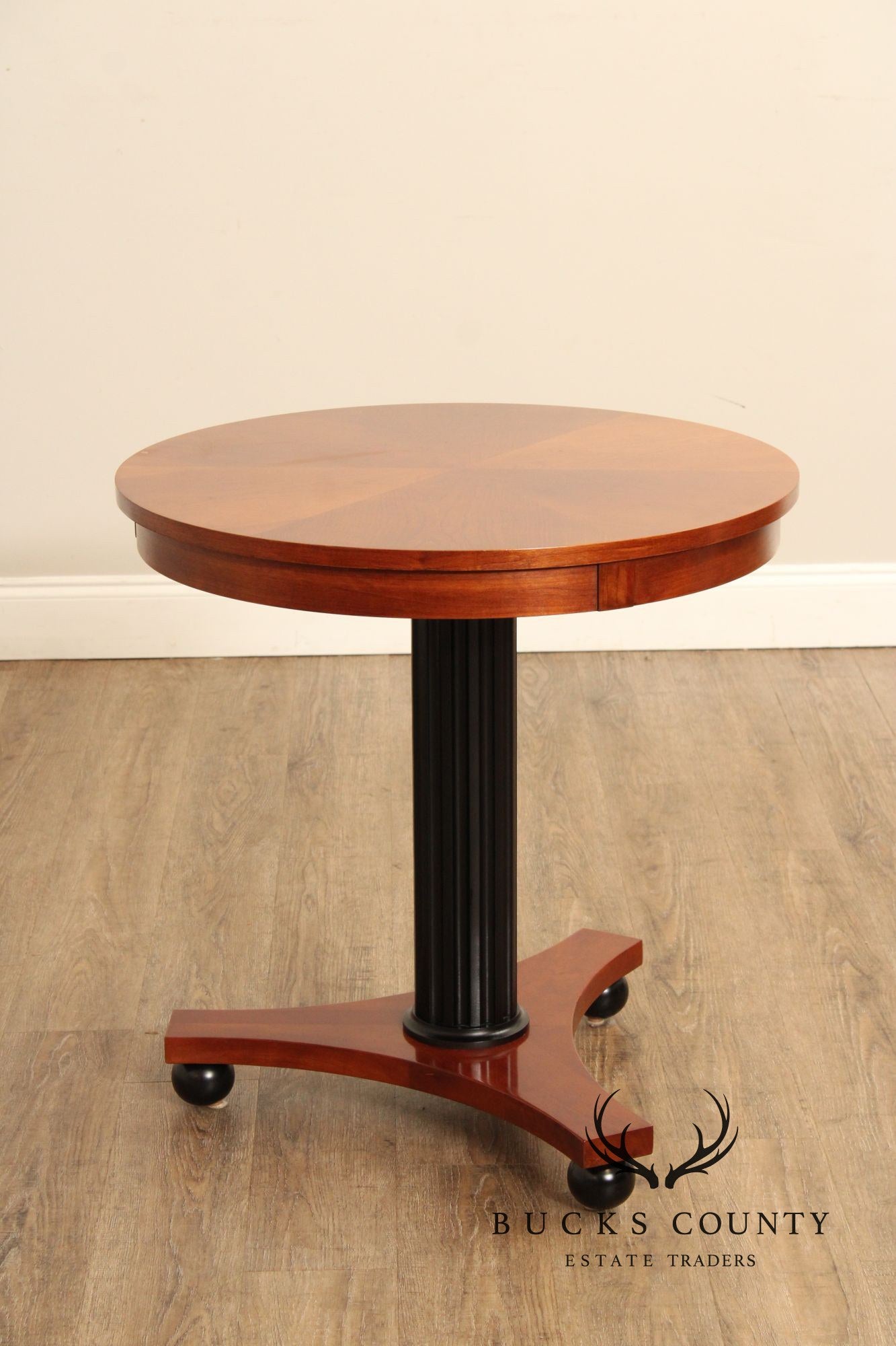 Ethan Allen Medallion Collection Round Cherry Pedestal Side Table