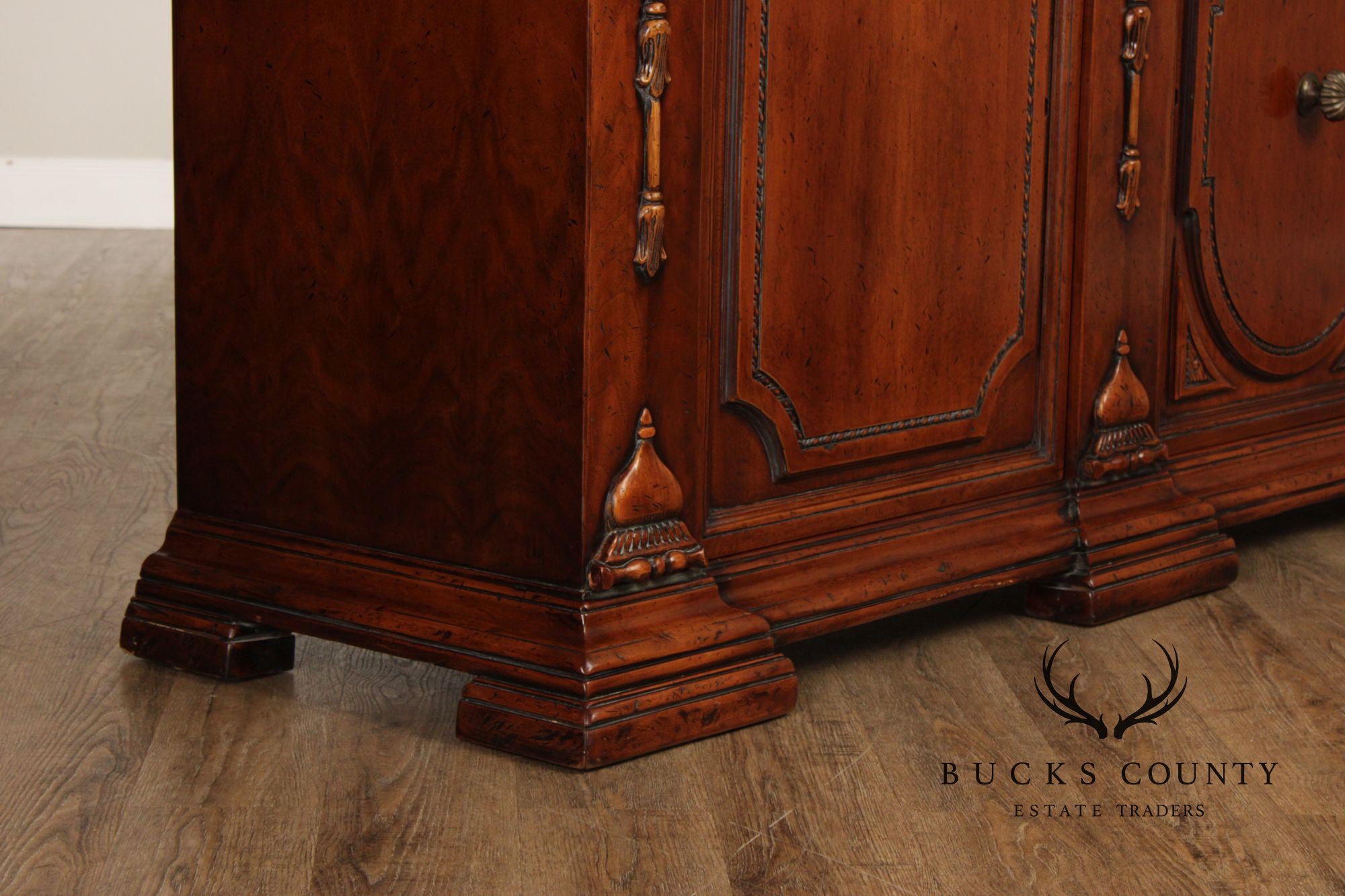 Francesco Molon XVI Century Style Walnut Carved Sideboard