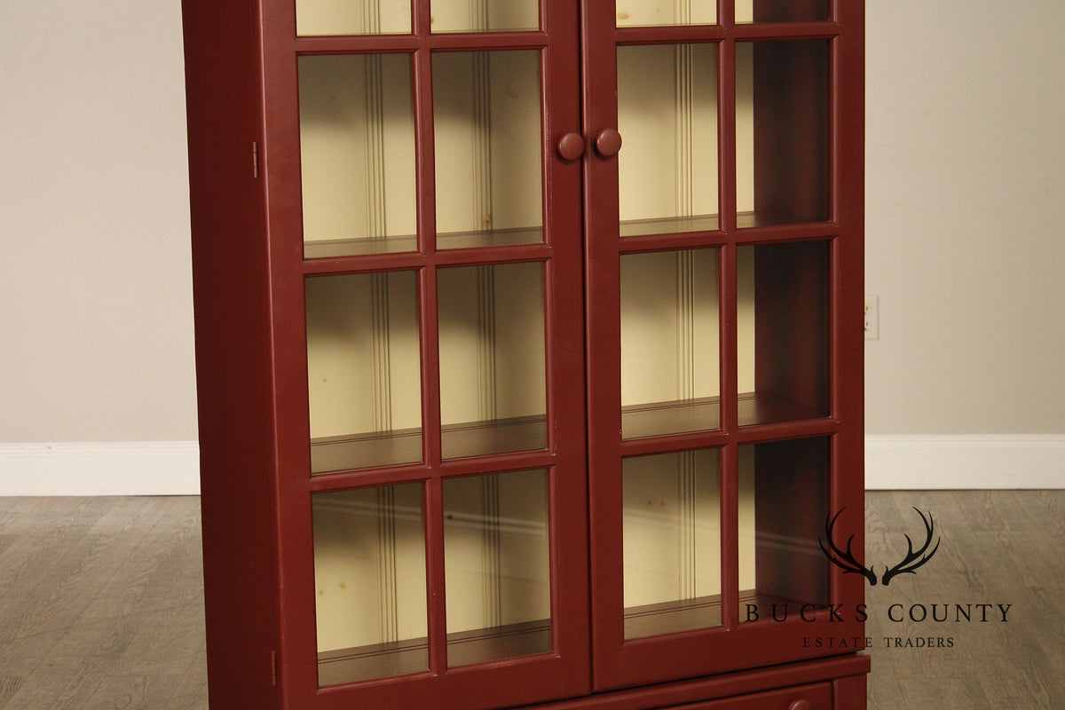 Georgia Pine Craftsmen Devonshire Painted Pine Plate Cupboard Cabinet