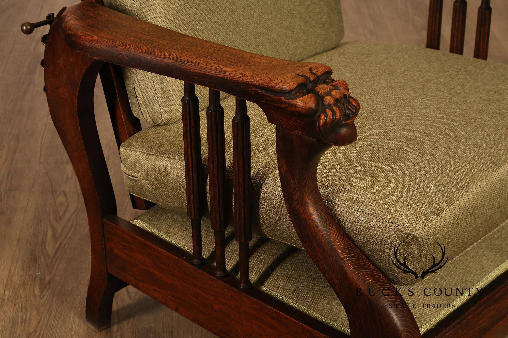 Antique Victorian Oak Morris Reclining Chair