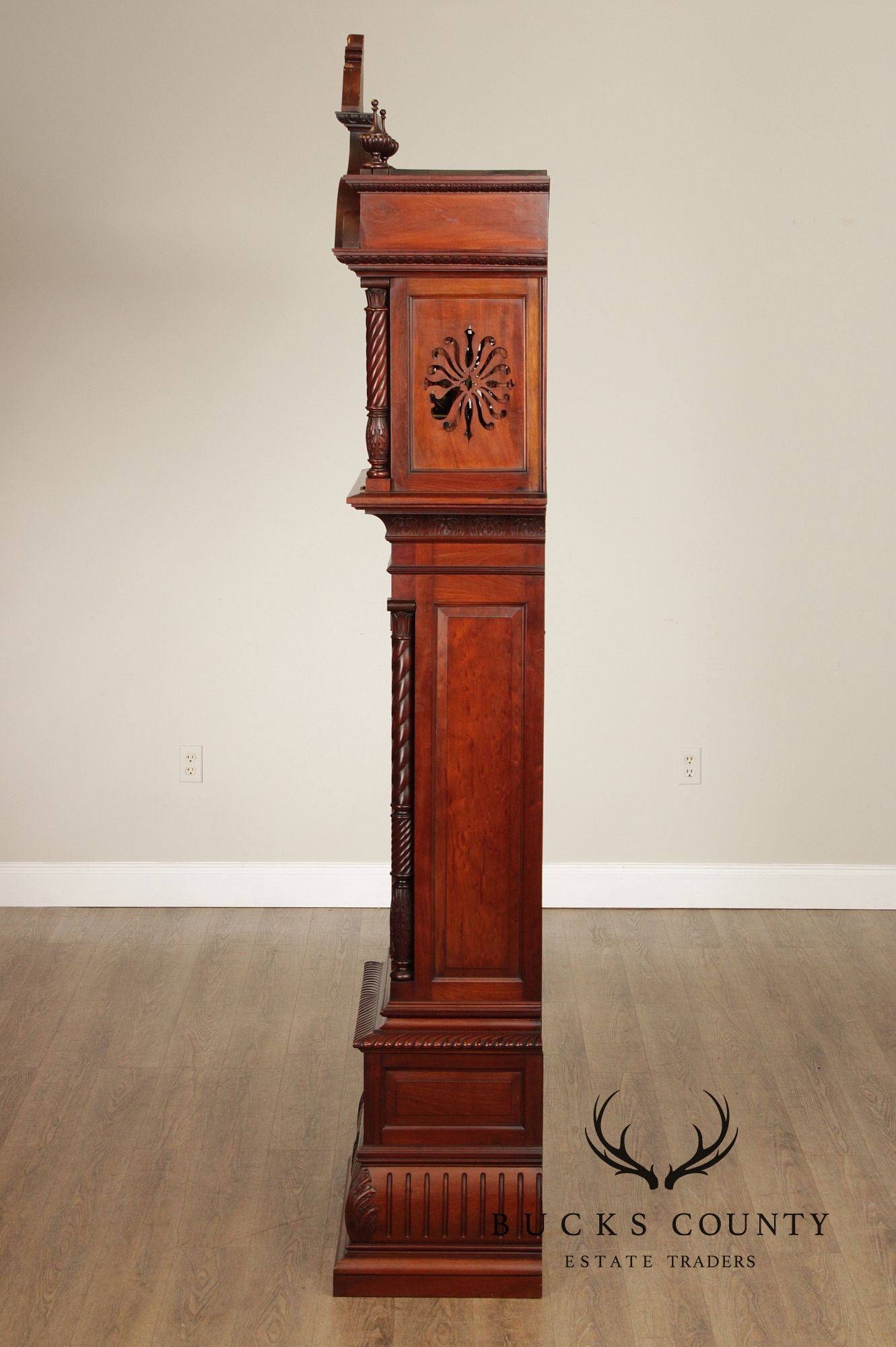 Elliot Of London Antique Victorian Style Carved Mahogany Grandfather Clock