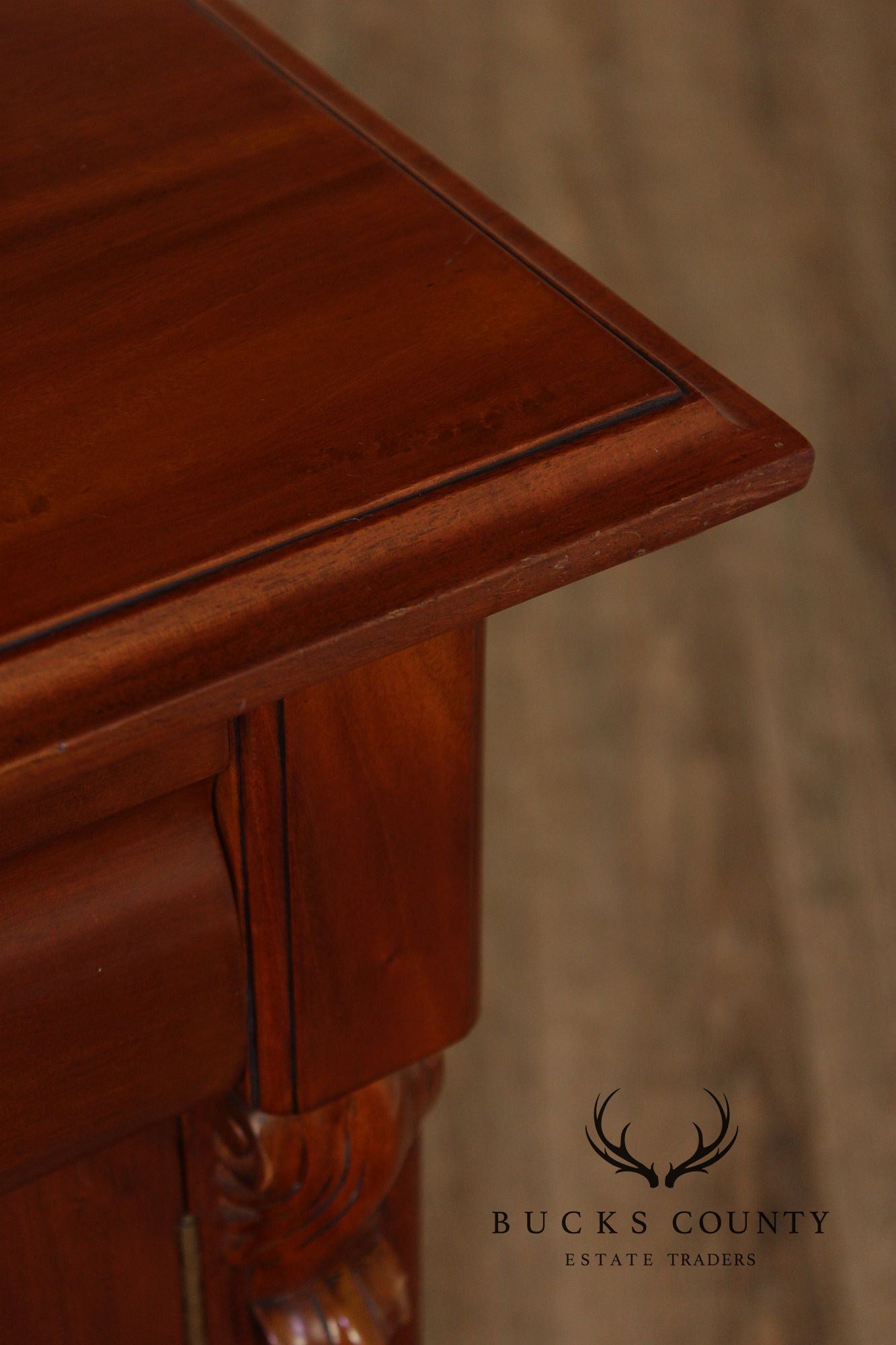 Carved Mahogany Empire Style Sideboard With Back Bar