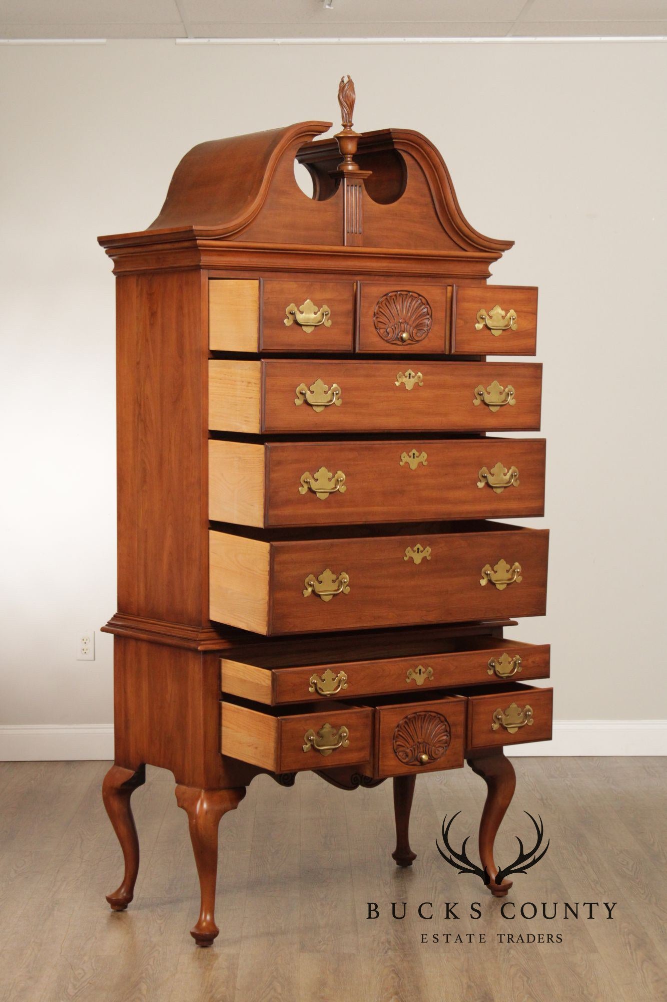 Henkel Harris Queen Anne Style Cherry Highboy