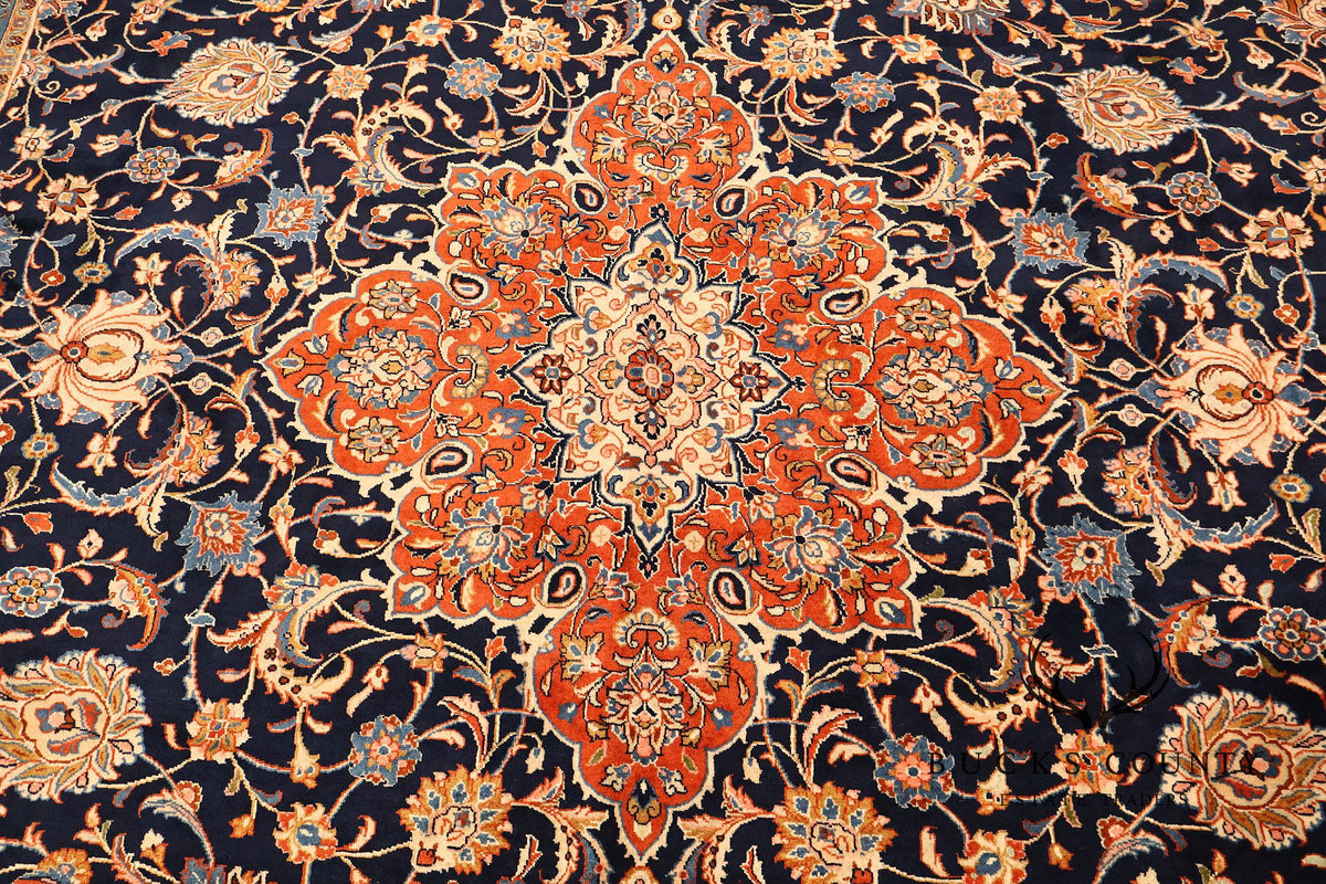Persian Handwoven Wool Palace Size Floral Area Rug Approximately 10' X 18'
