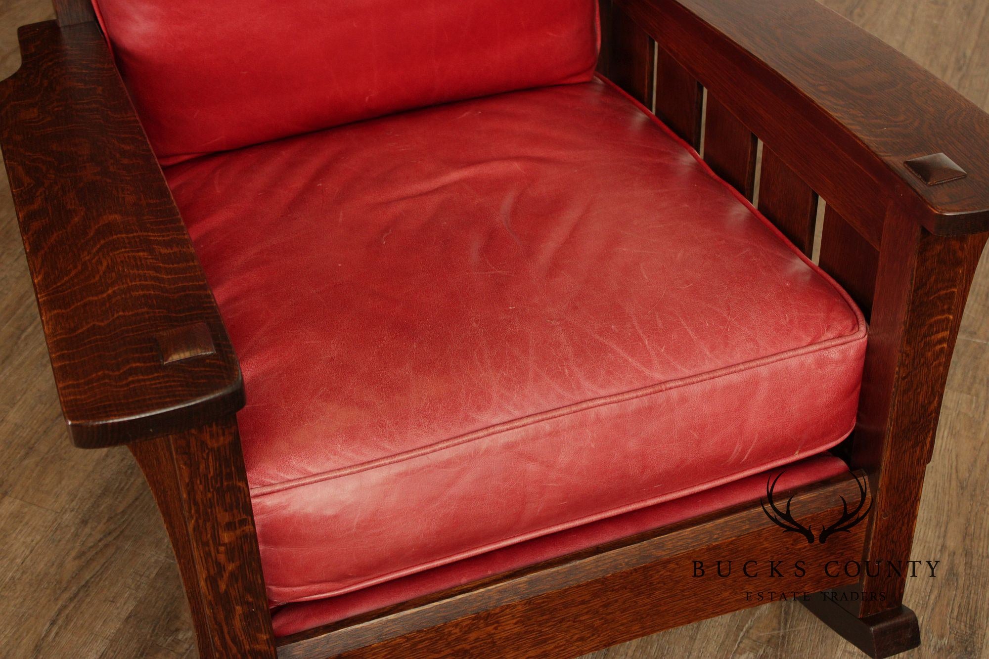 Stickley Mission Collection Oak And Leather Rocker