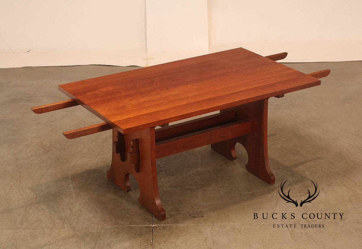 Stickley Mission Collection Cherry Trestle Extension Dining Table