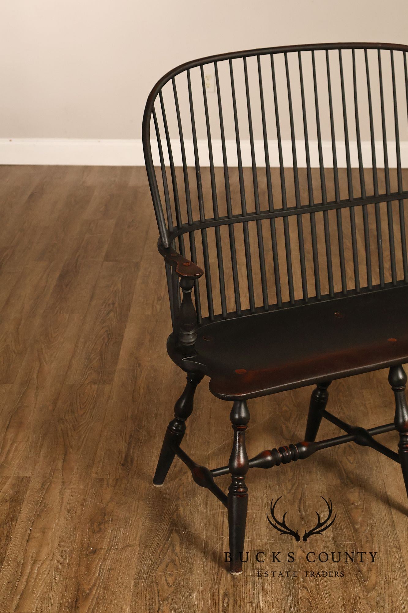 Custom Quality Black Painted Windsor Settee