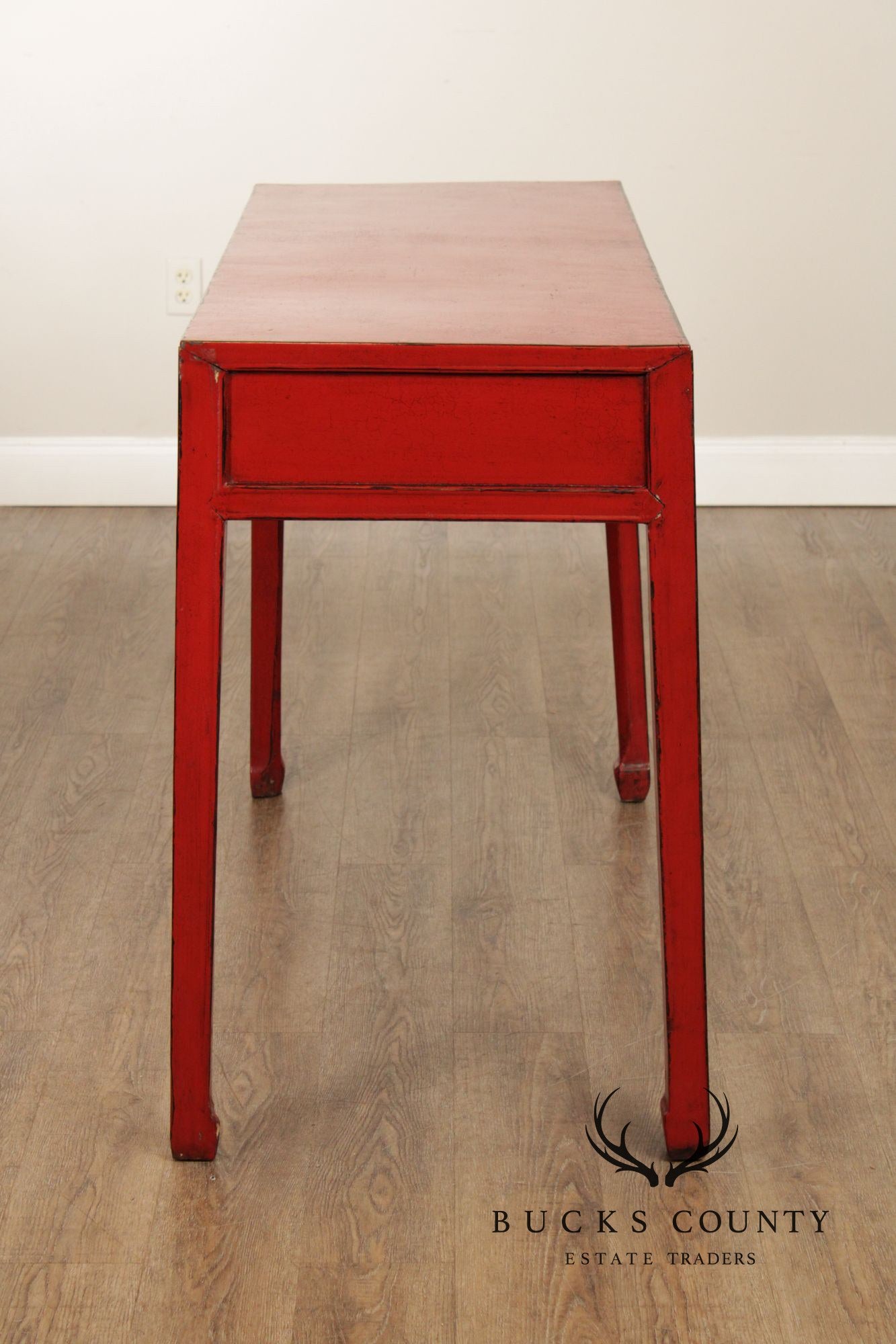 Asian Red Lacquered Console Table