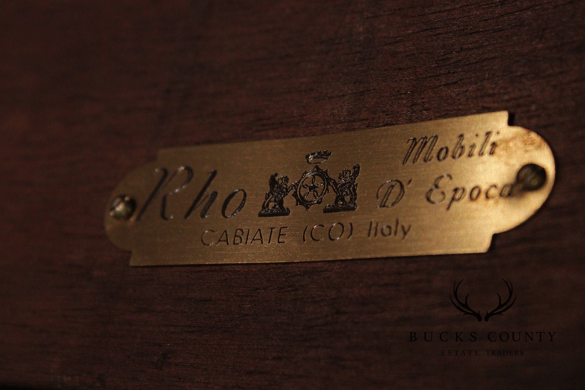 Rho Mobili D’Epoca Italian Empire Style Inlaid Mahogany Center Table