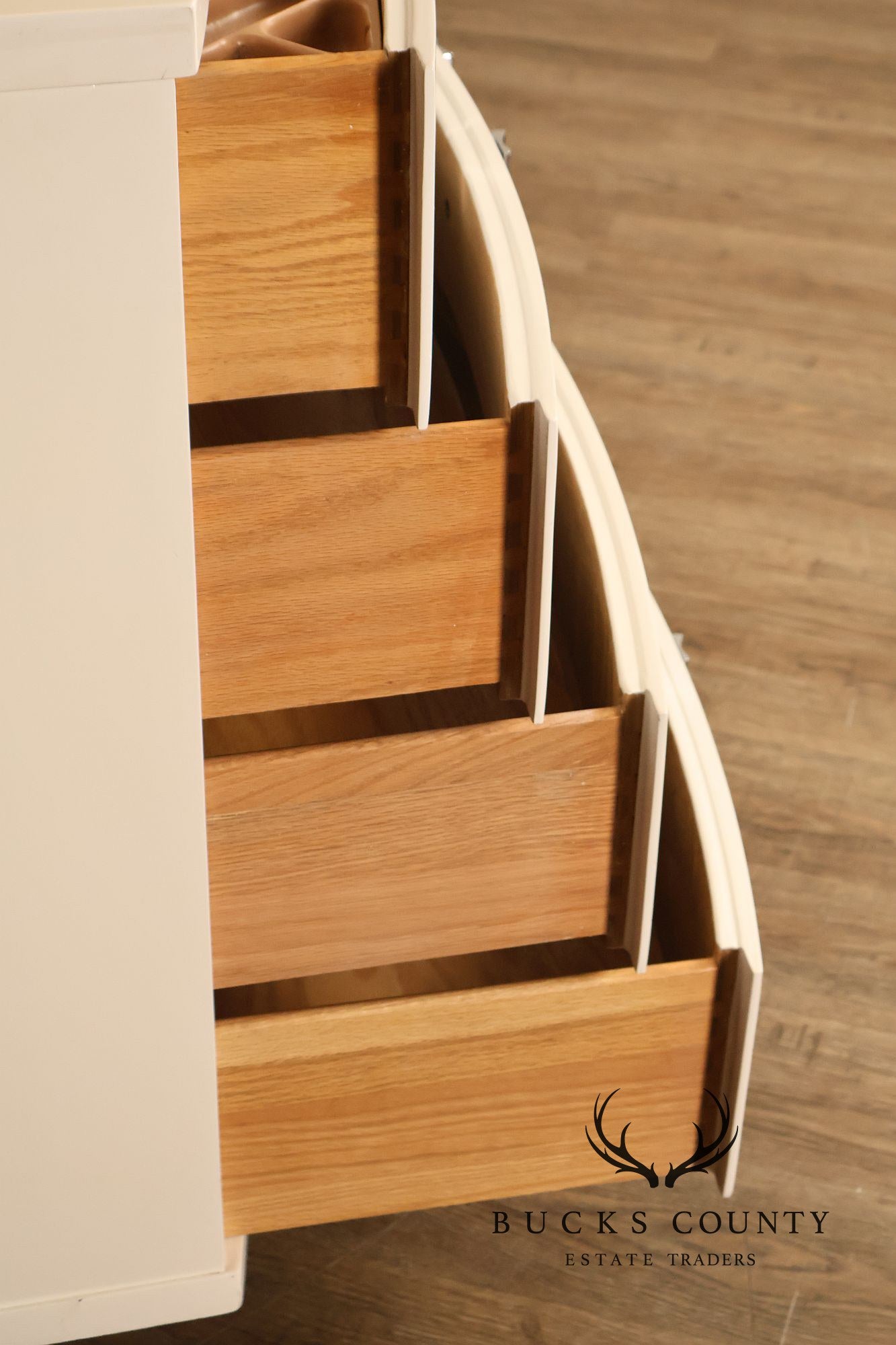 Rway Mid Century Modern White Lacquered Triple Dresser