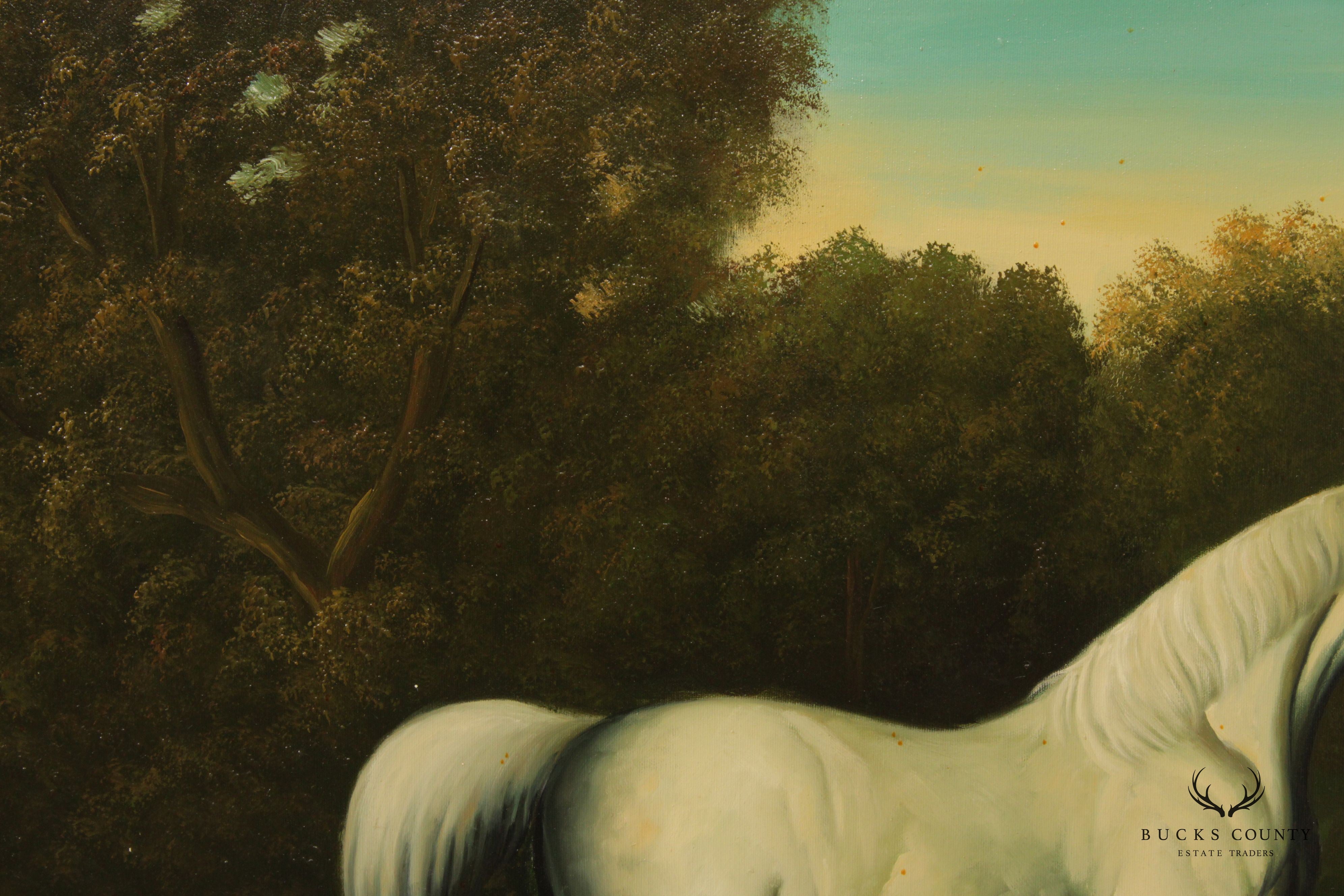 English Racing Horse 'Gimcrack' Original Painting, After George Stubbs