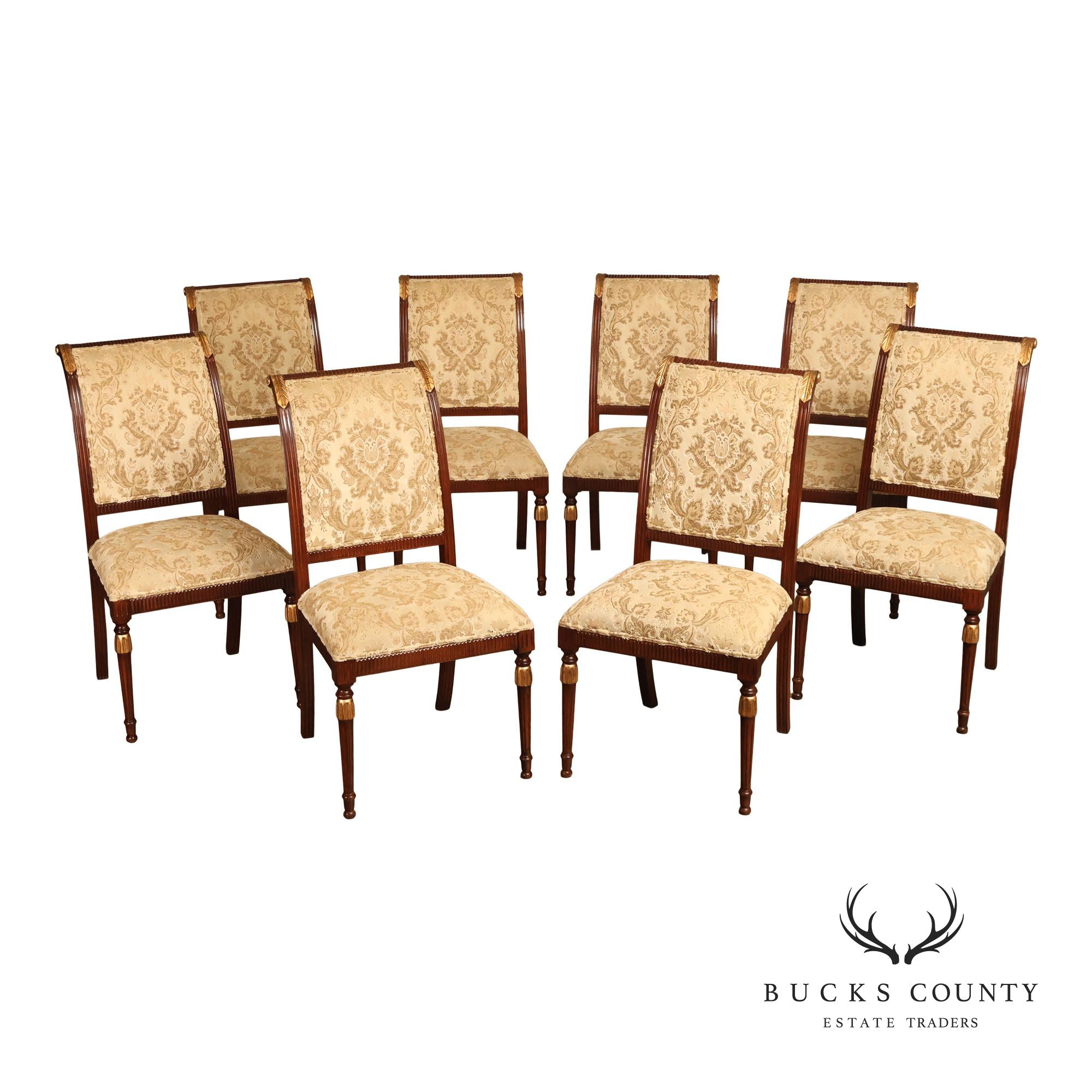 Sigla Furniture Louis XVI Style Set Of Eight Upholstered Dining Chairs