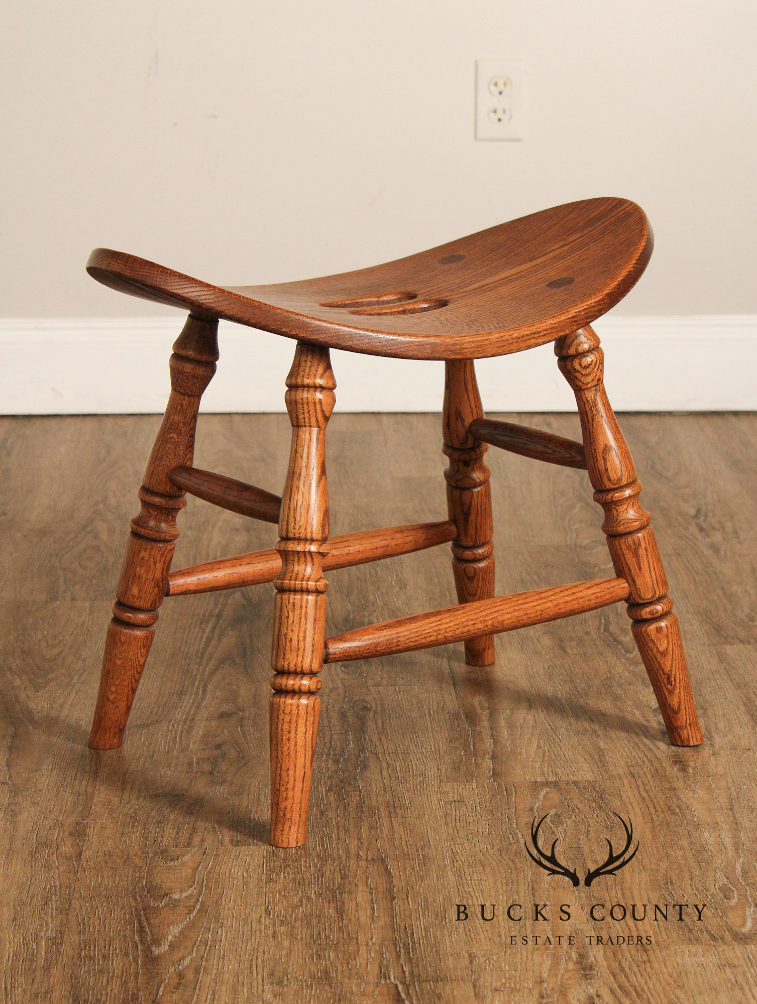 Quality Oak Saddle Seat Stool