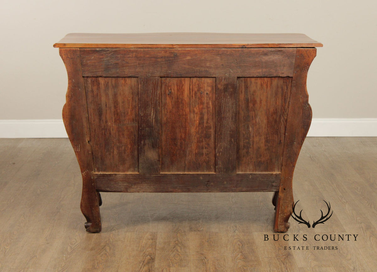 Antique French Louis XV Style Inlaid Bombe Commode Chest